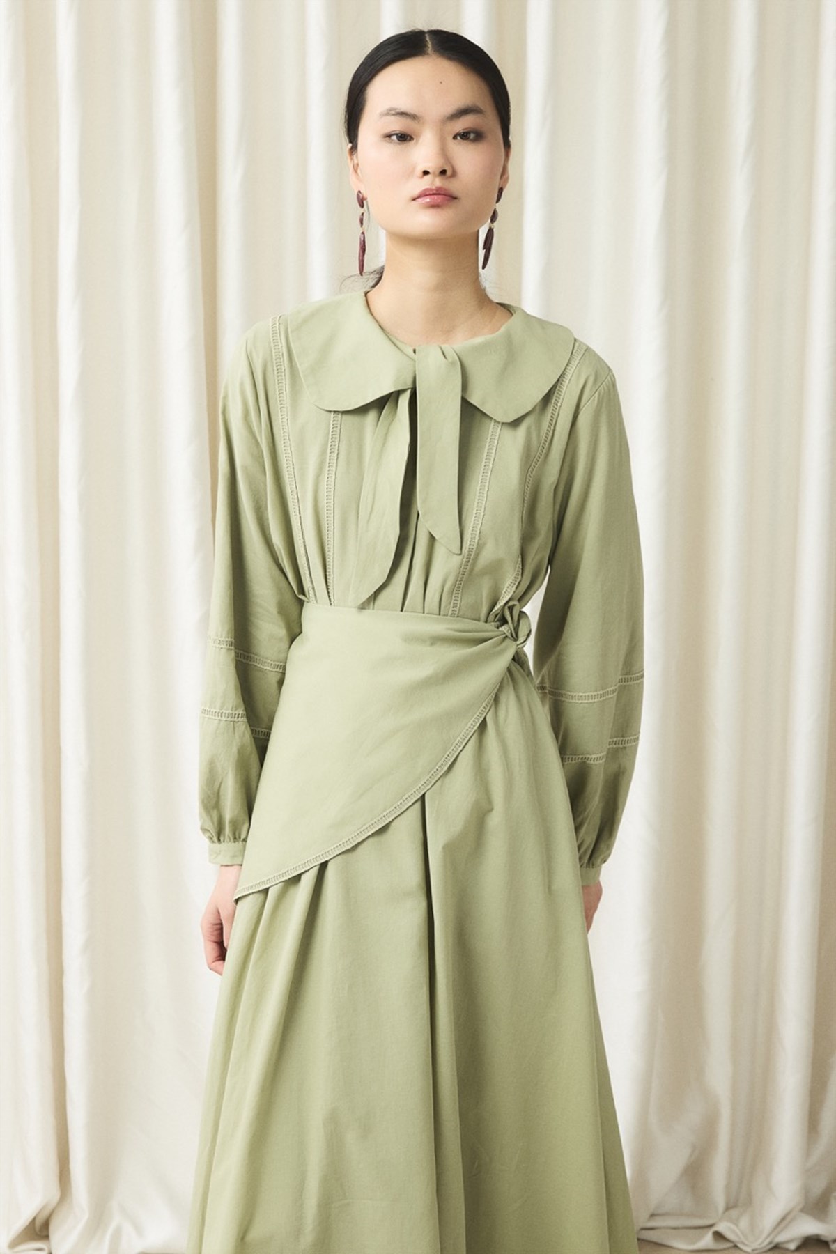 Bağlama Yaka Detay Vual Takım - Çağla