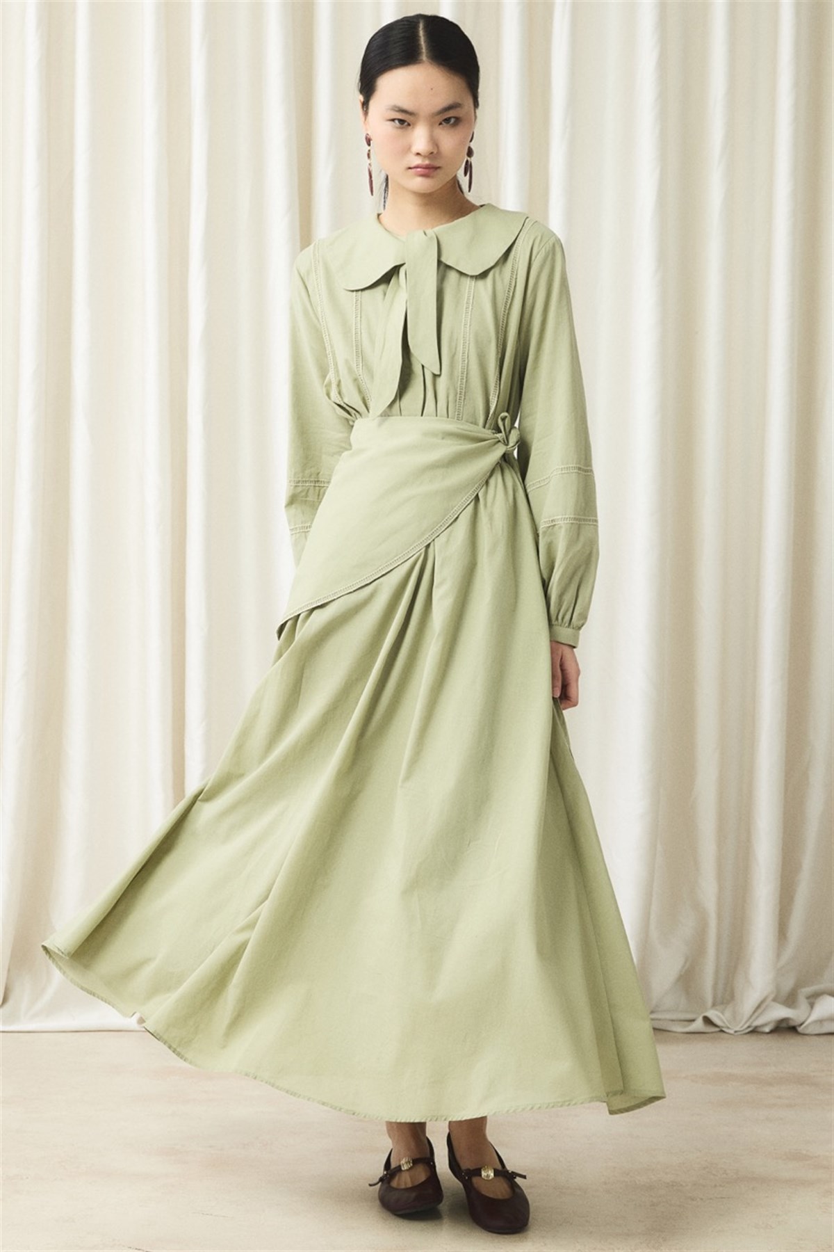 Bağlama Yaka Detay Vual Takım - Çağla