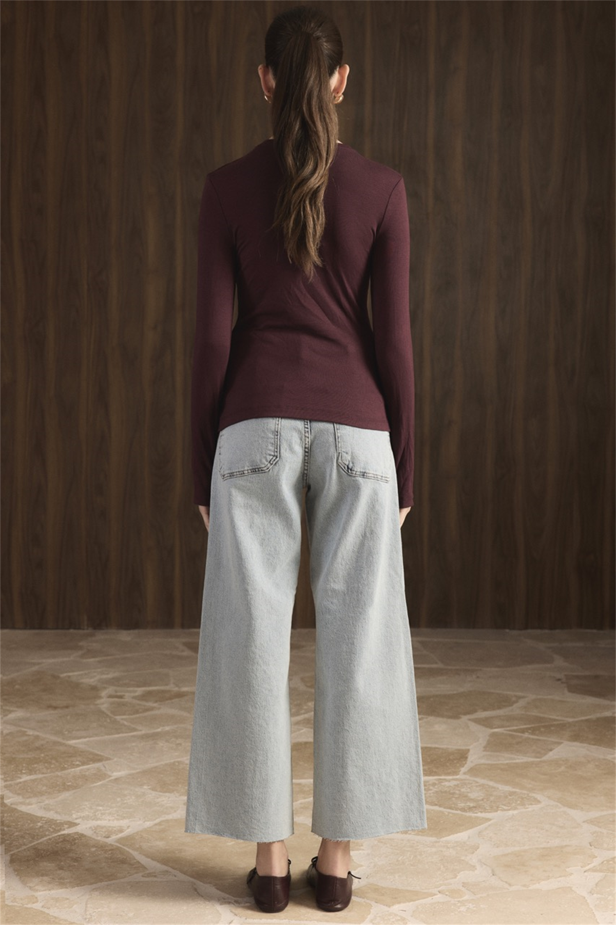 Balıkçı Yaka Basic Body - Bordo