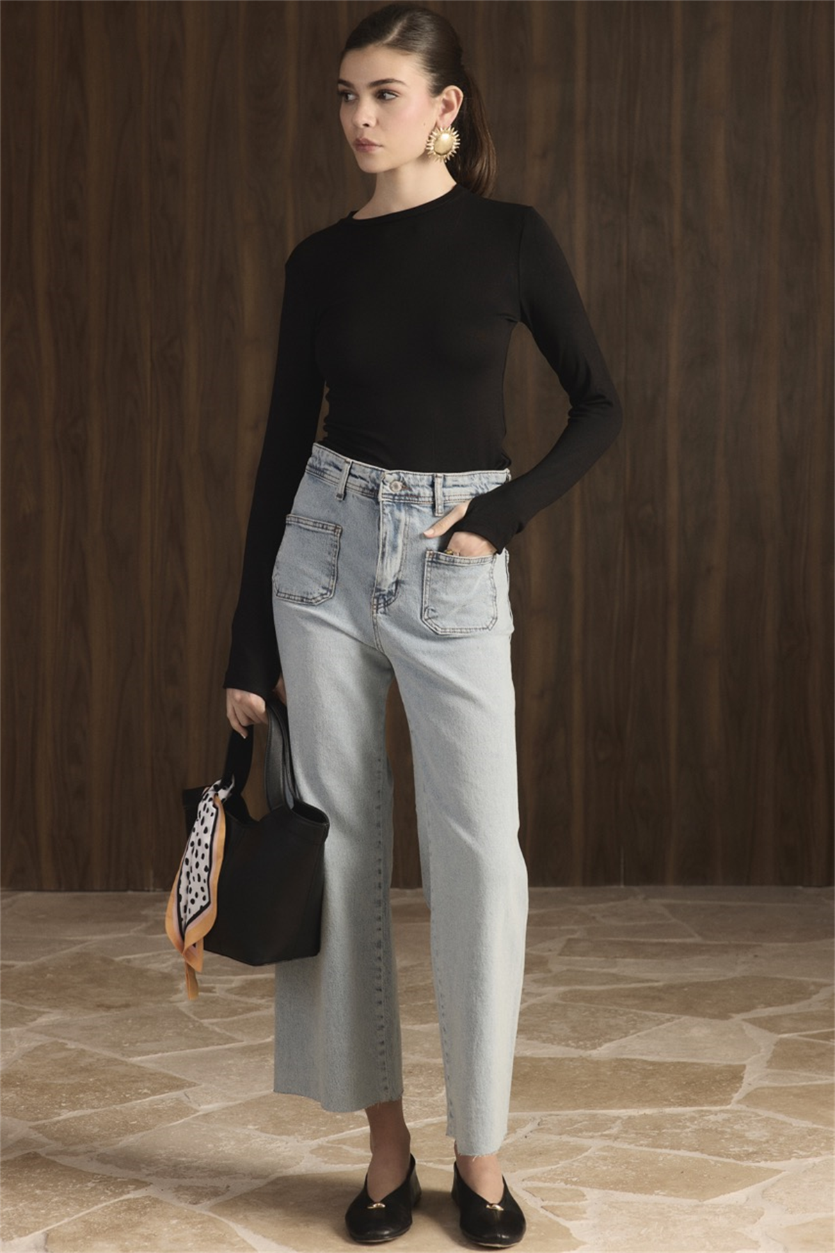 Balıkçı Yaka Basic Body - Siyah