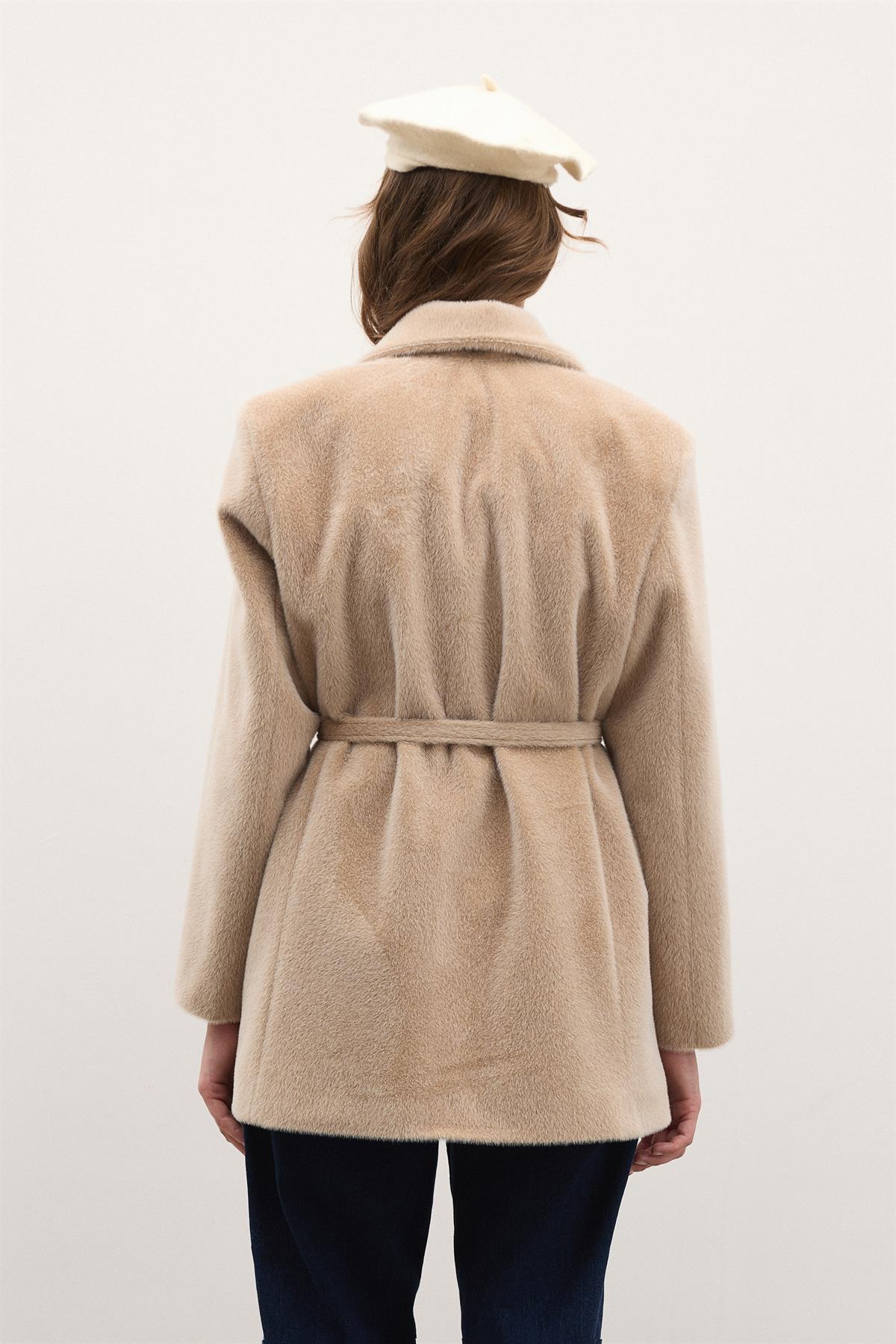 Blazer Goldfox Kemerli Ceket - Mocha