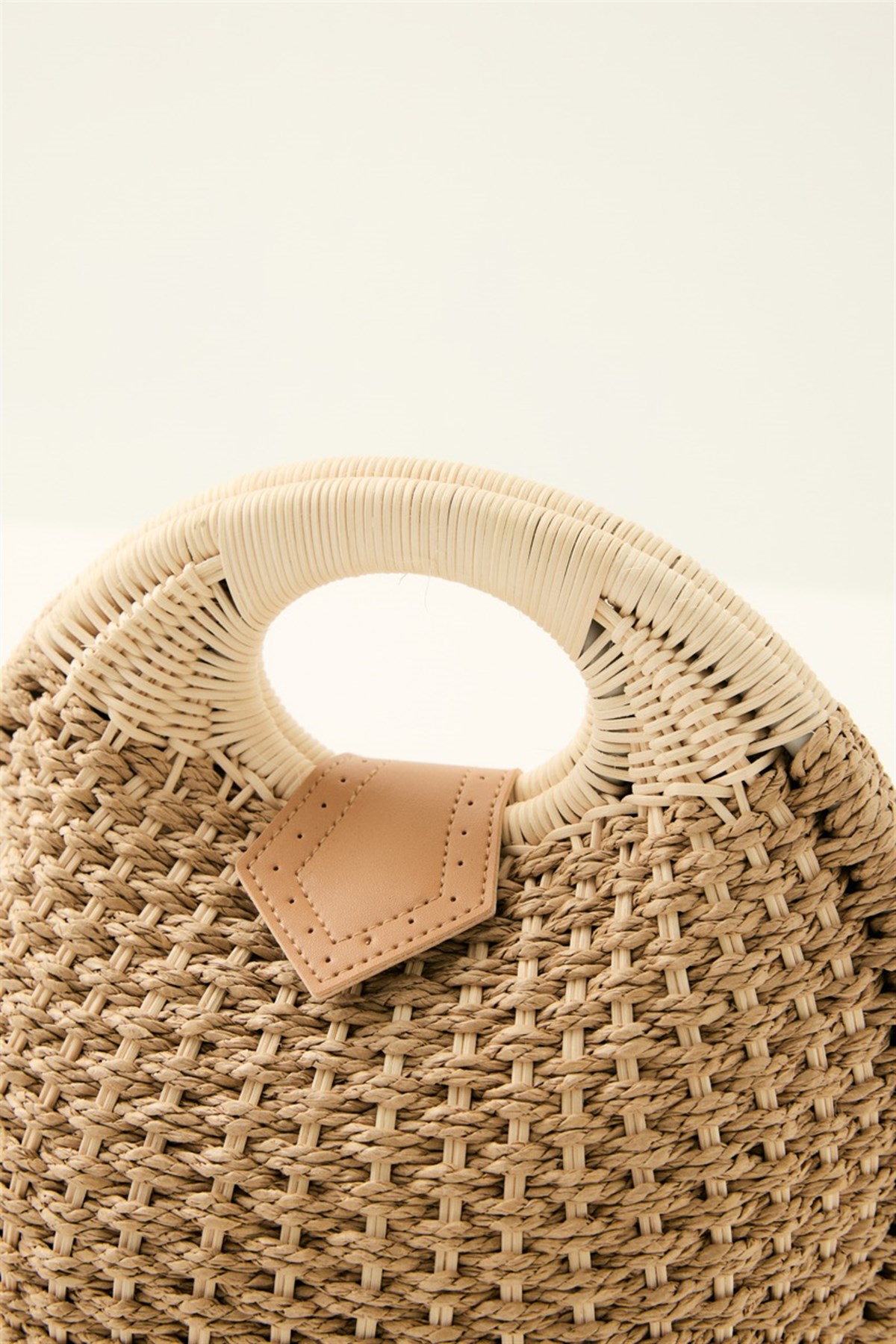 Bombel Hasır Örgü Çanta - Camel