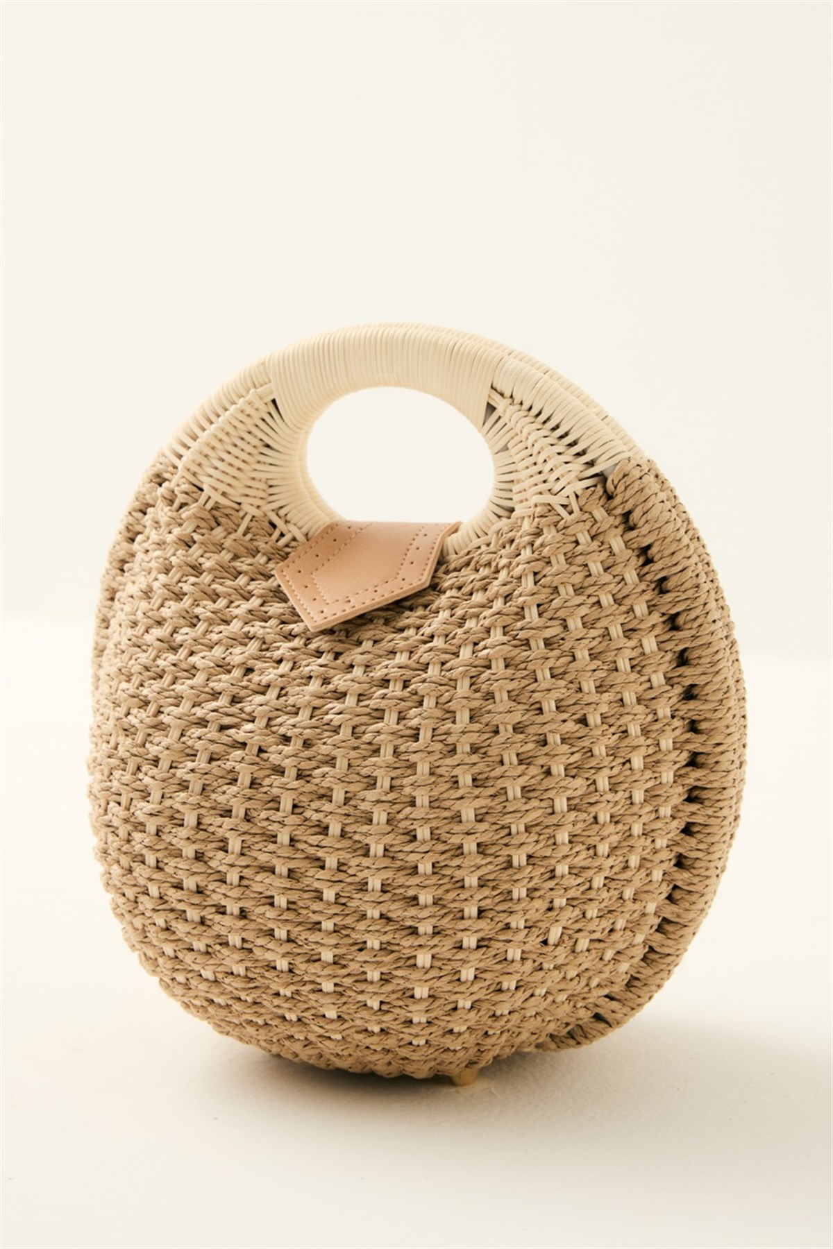 Bombel Hasır Örgü Çanta - Camel