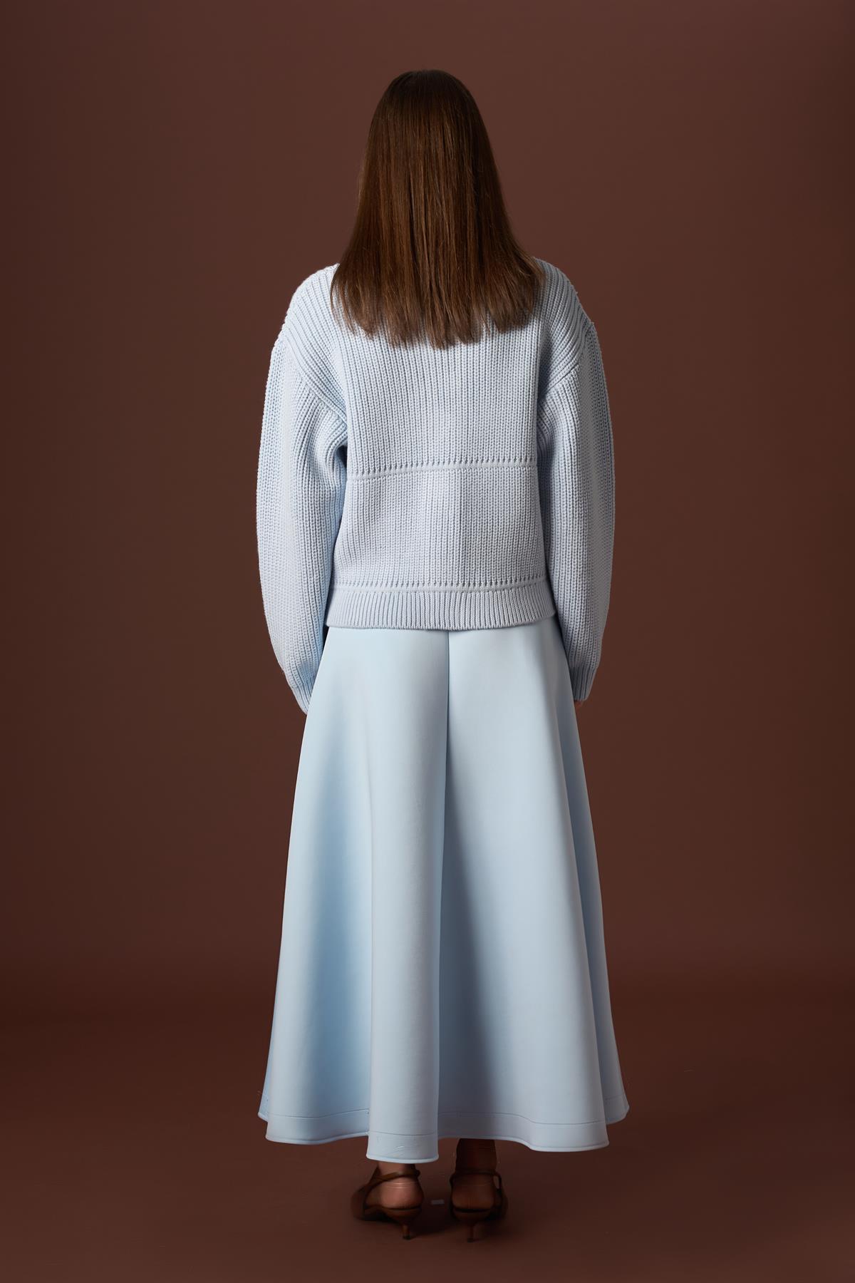 Cep Detaylı Düğmeli Triko Hırka - bebe mavisi