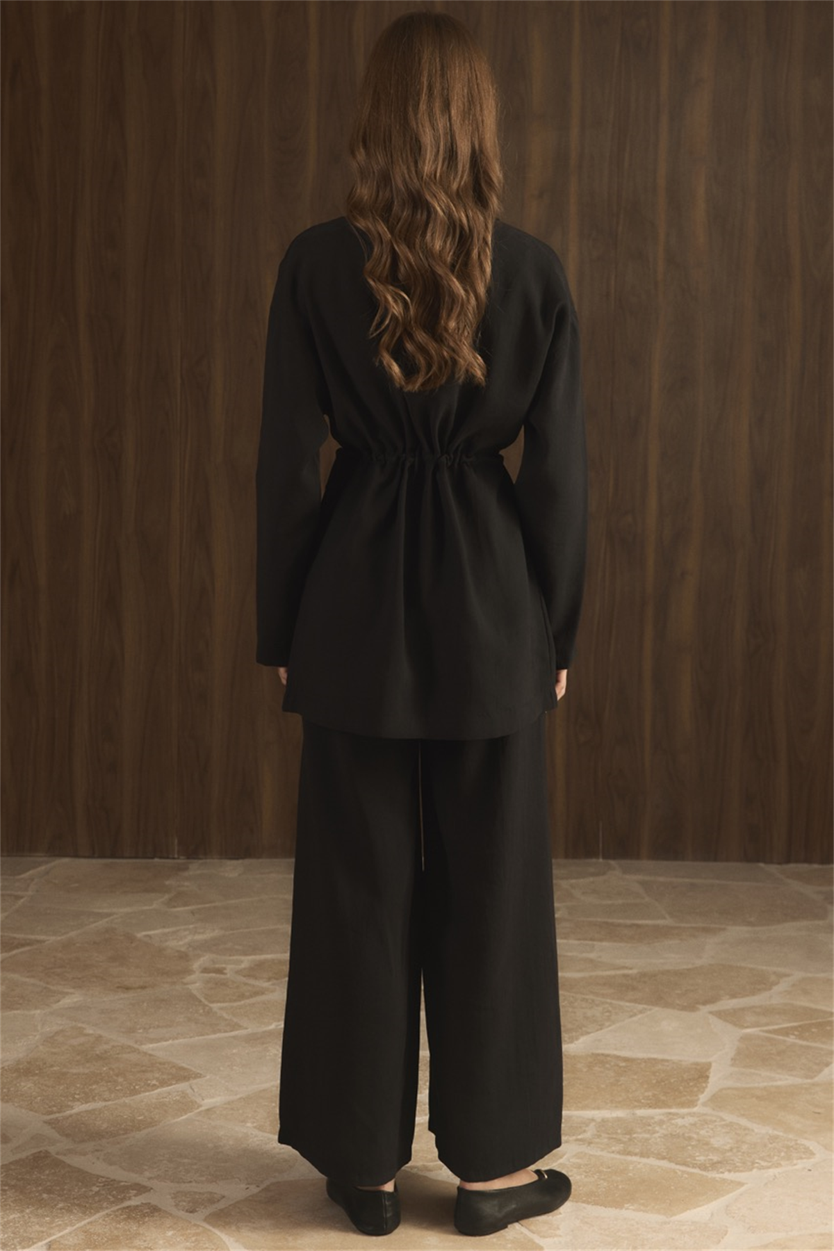 Çıtçıt Detaylı Pantolonlu Takım - Siyah