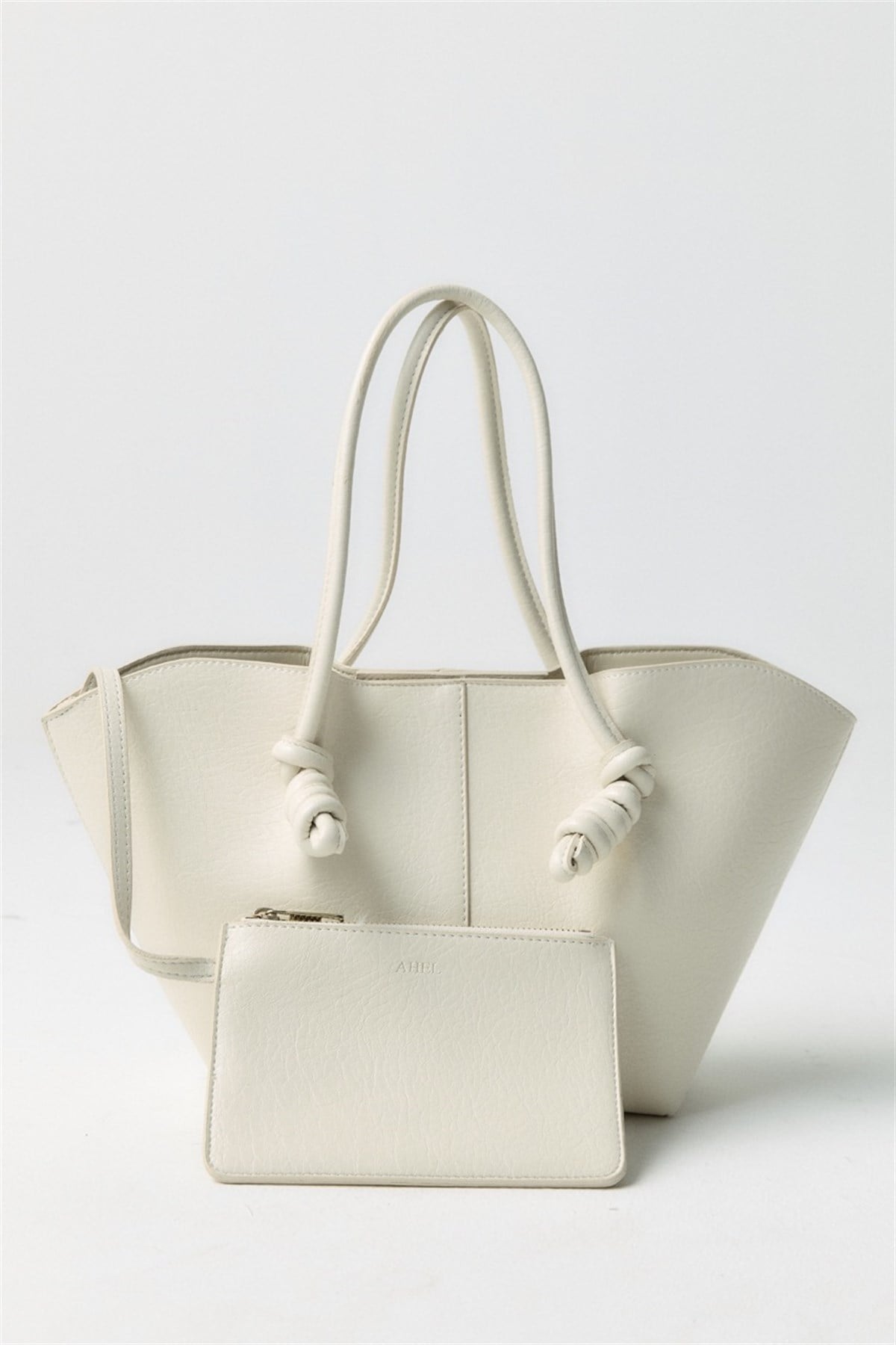 Düğüm Detaylı Asimetrik Çanta - Bej