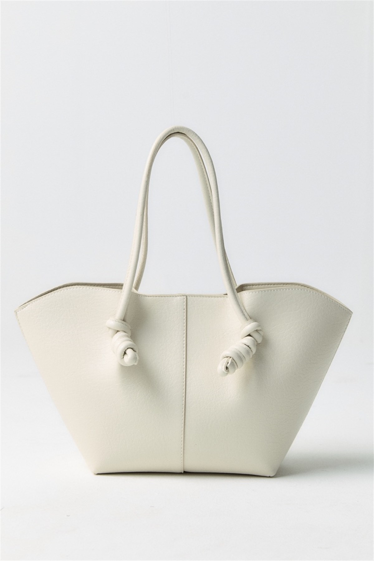 Düğüm Detaylı Asimetrik Çanta - Bej