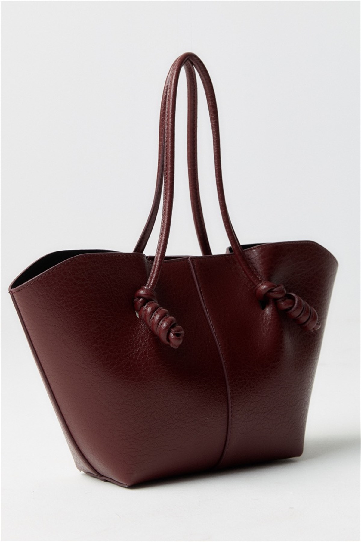 Düğüm Detaylı Asimetrik Çanta - Bordo