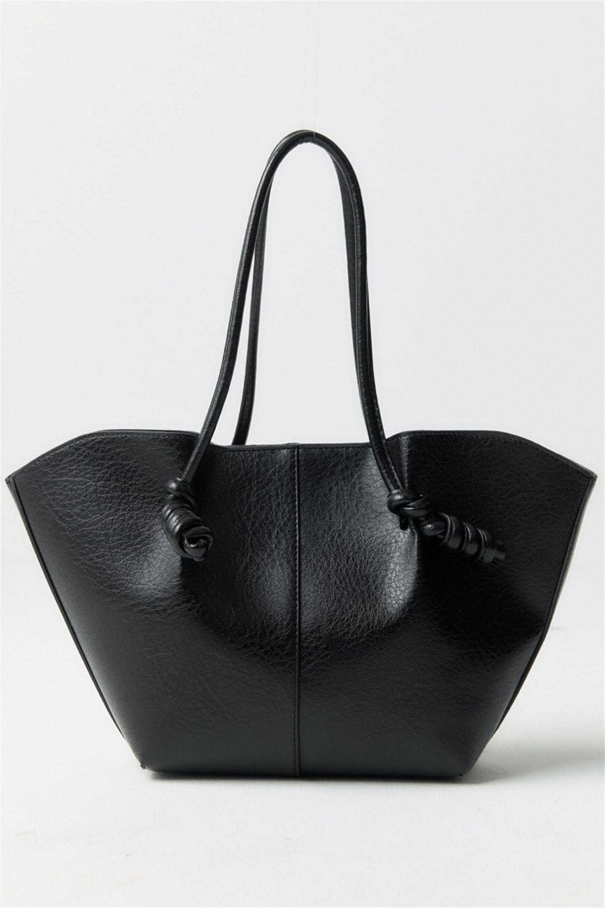 Düğüm Detaylı Asimetrik Çanta - Siyah