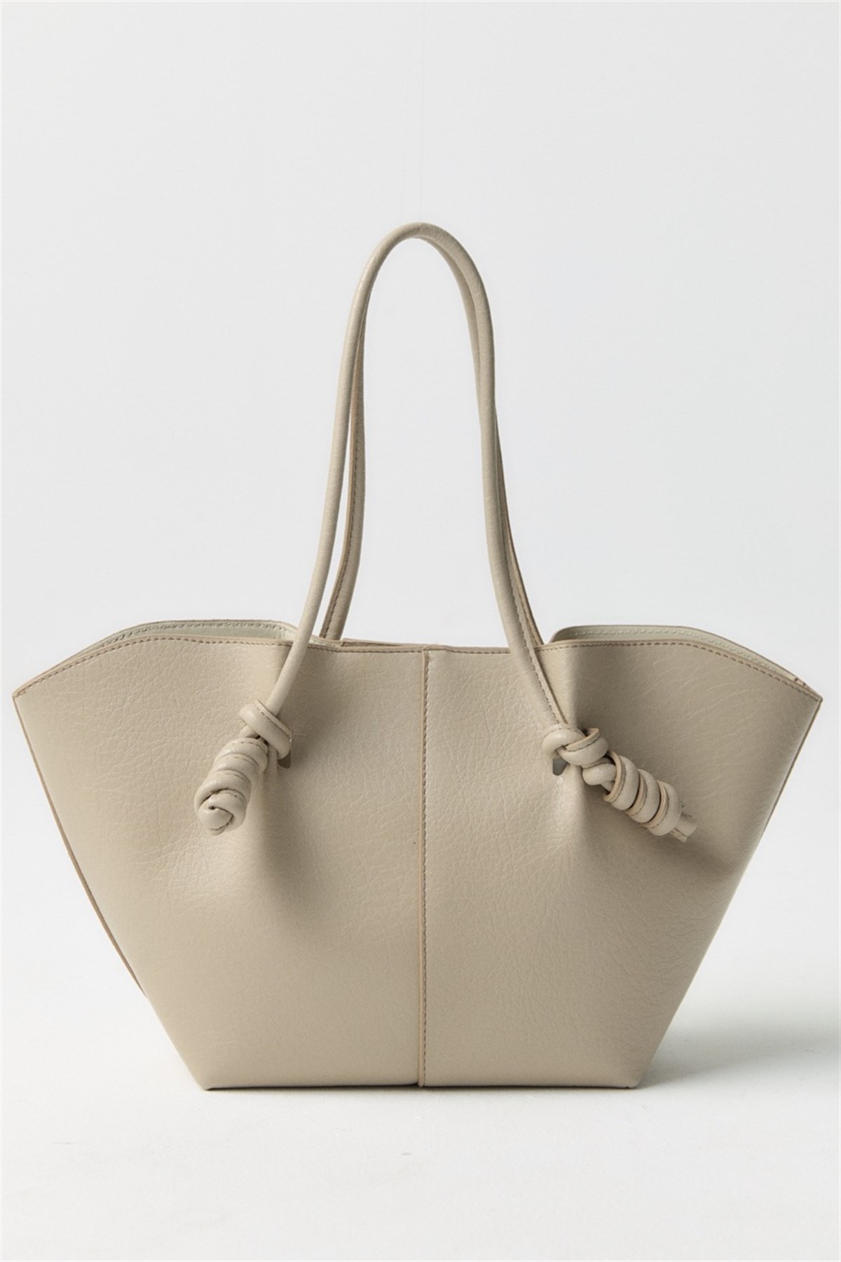 Düğüm Detaylı Asimetrik Çanta - toprak