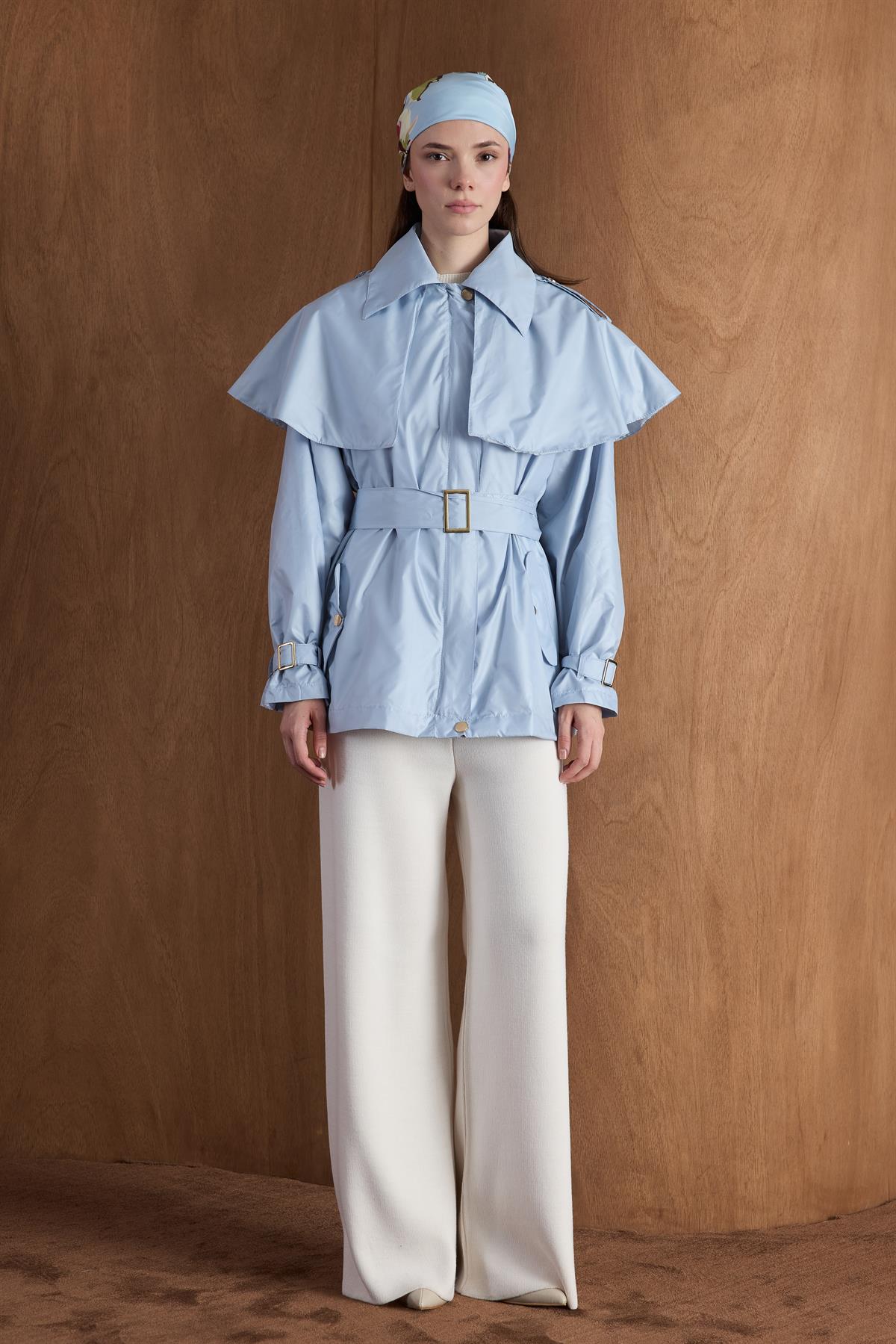 Eloria Pelerinli Yağmurluk - Mavi