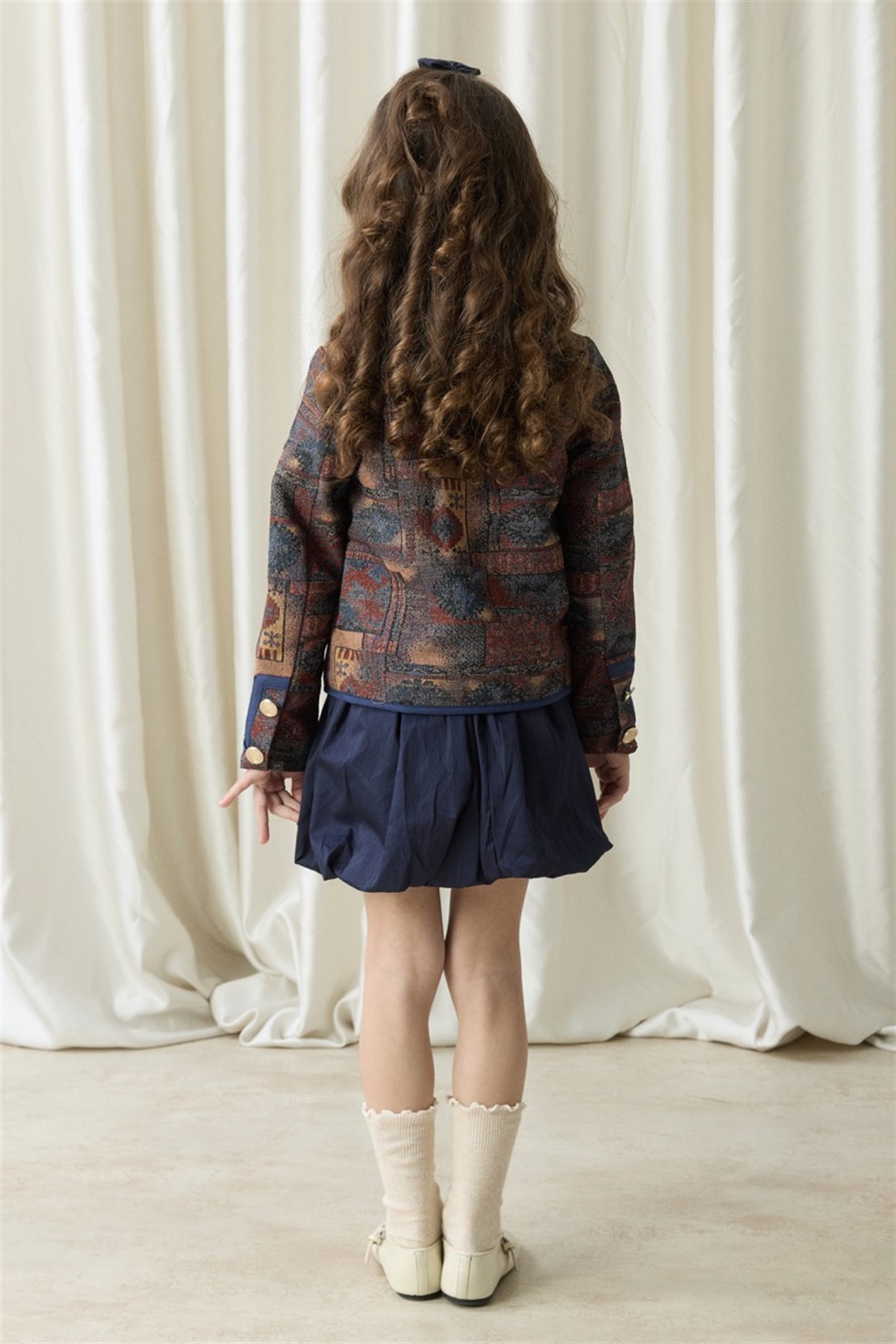 Etnik Desenli Jakar Ceket - Kahve