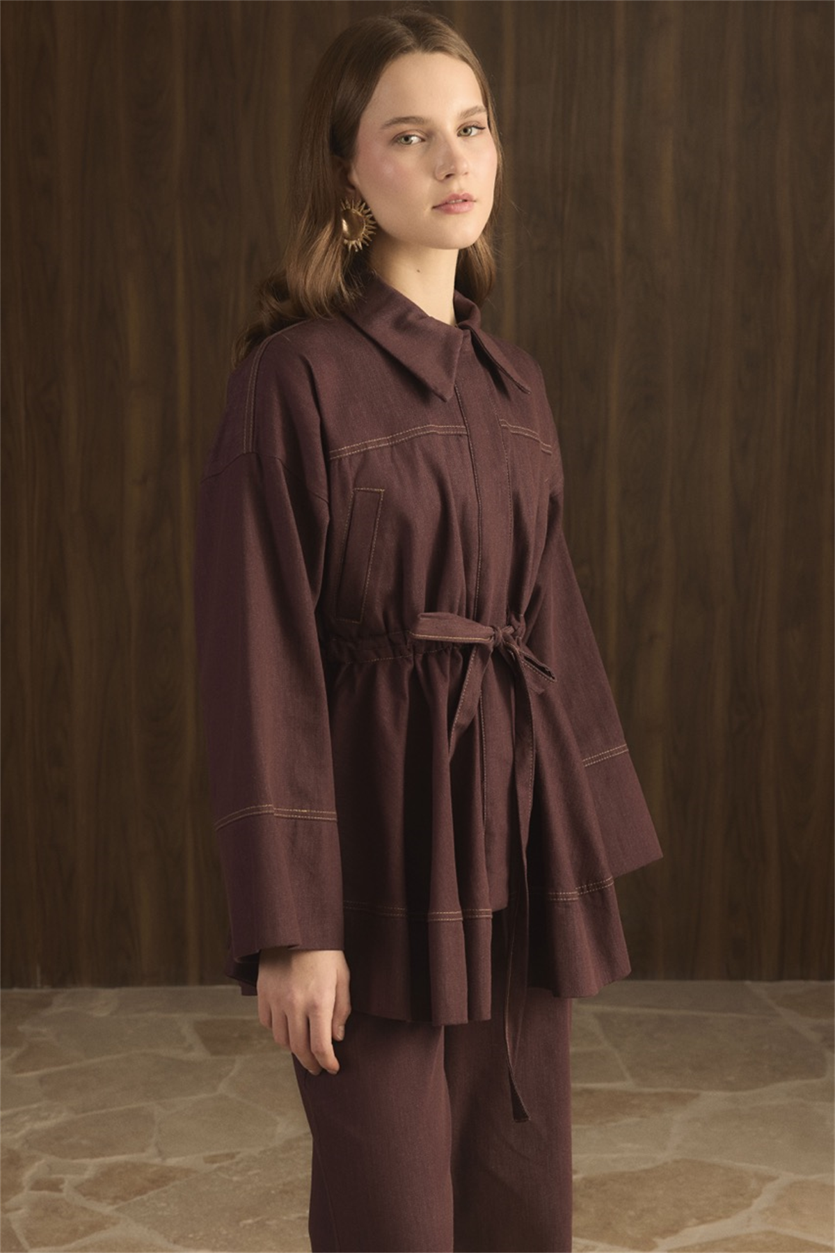 Gemma Bel Tünelli Kot Takım - Bordo