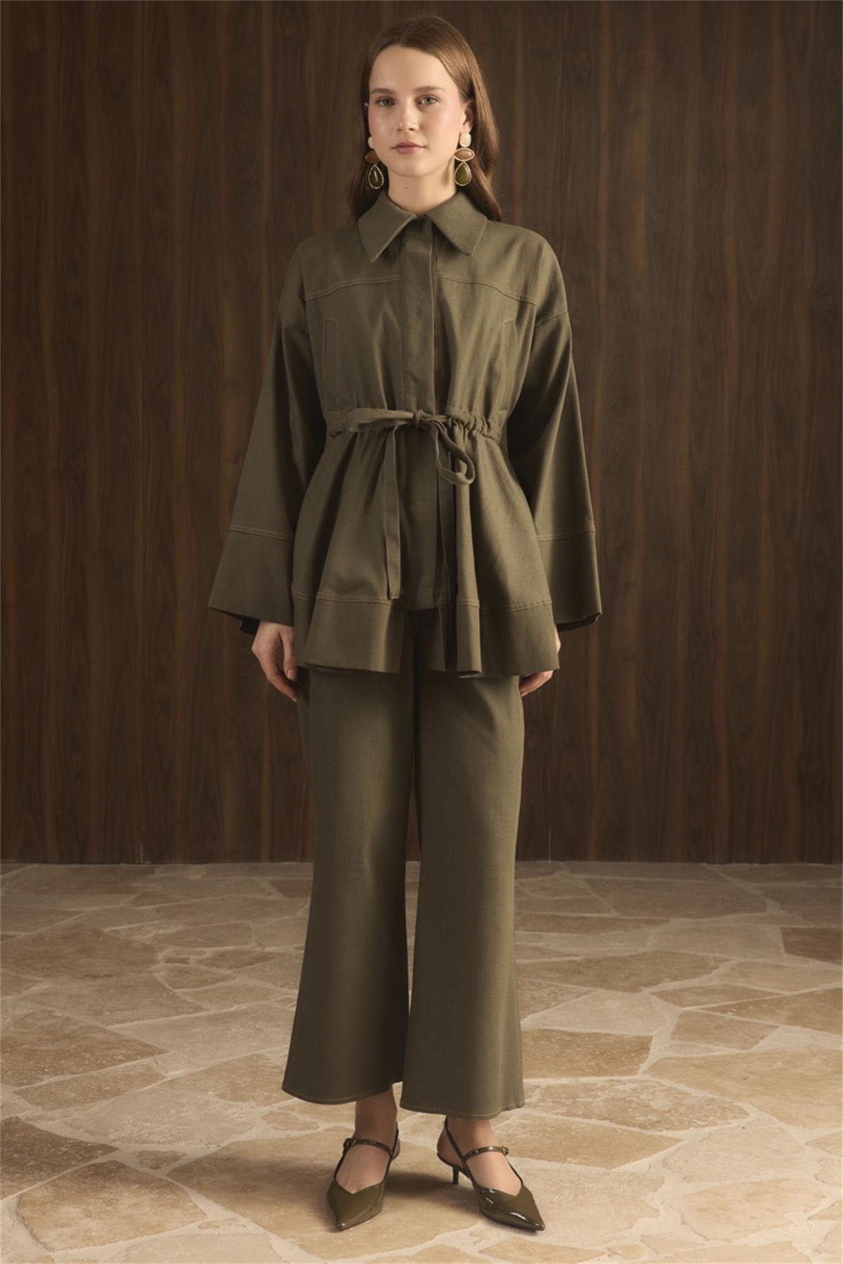 Gemma Bel Tünelli Kot Takım - Haki