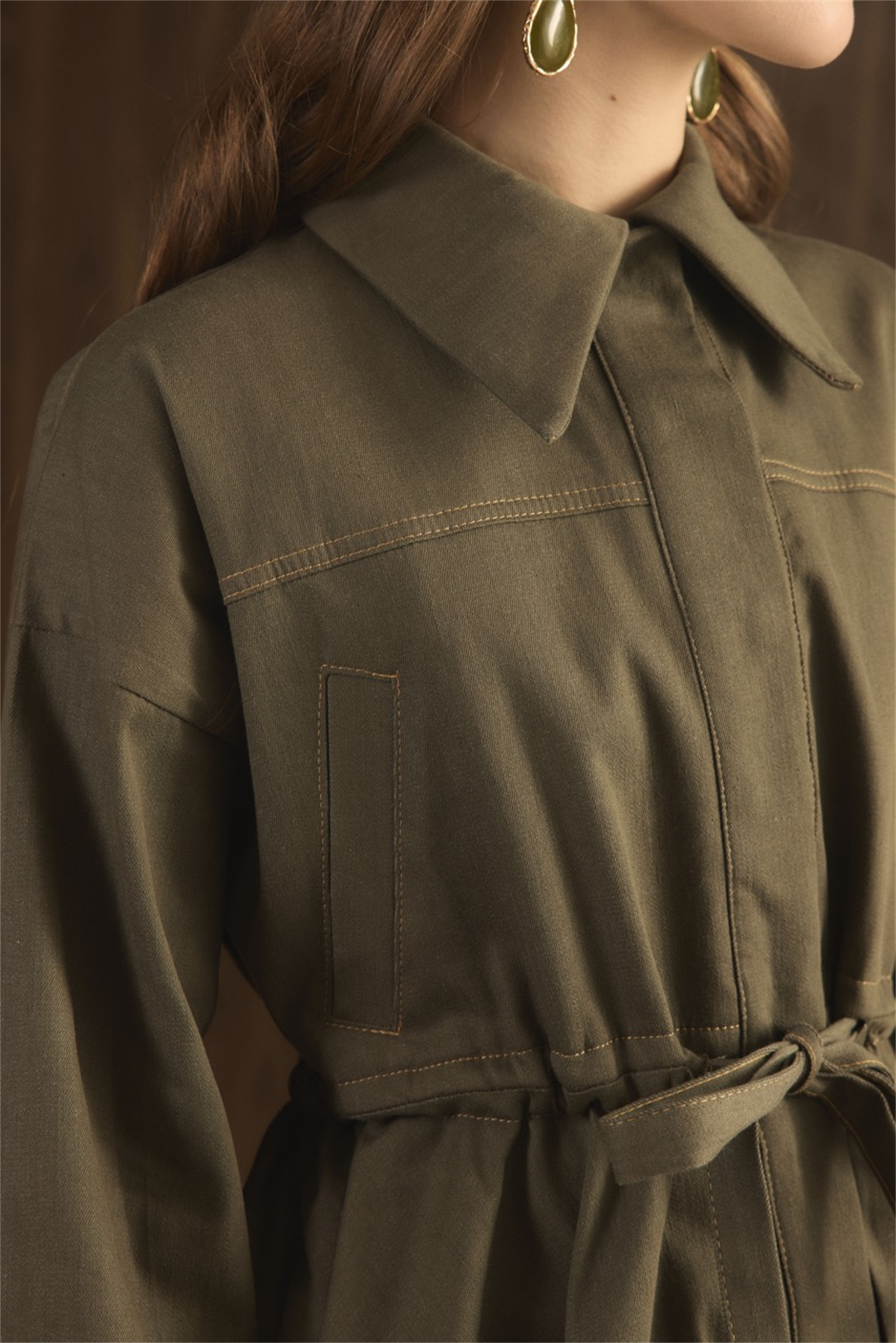 Gemma Bel Tünelli Kot Takım - Haki