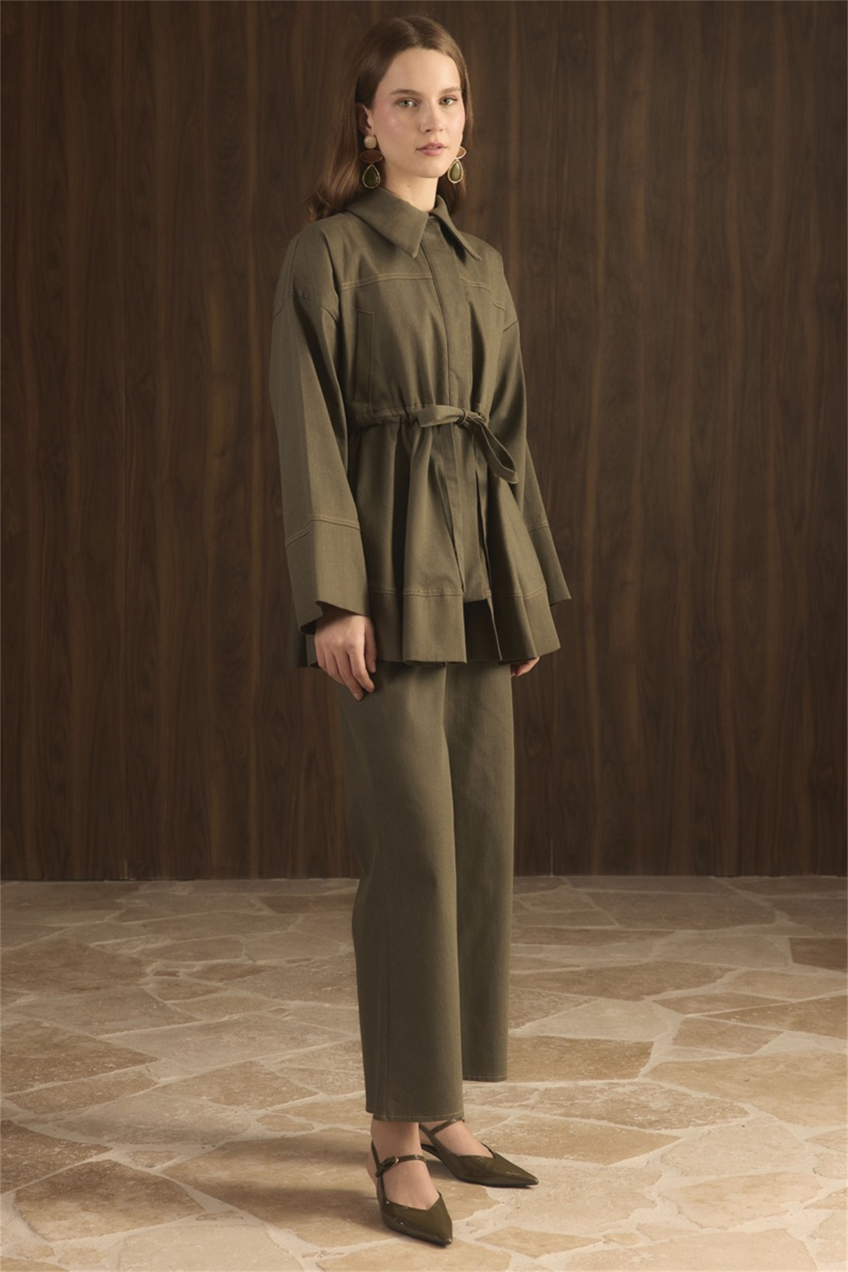 Gemma Bel Tünelli Kot Takım - Haki