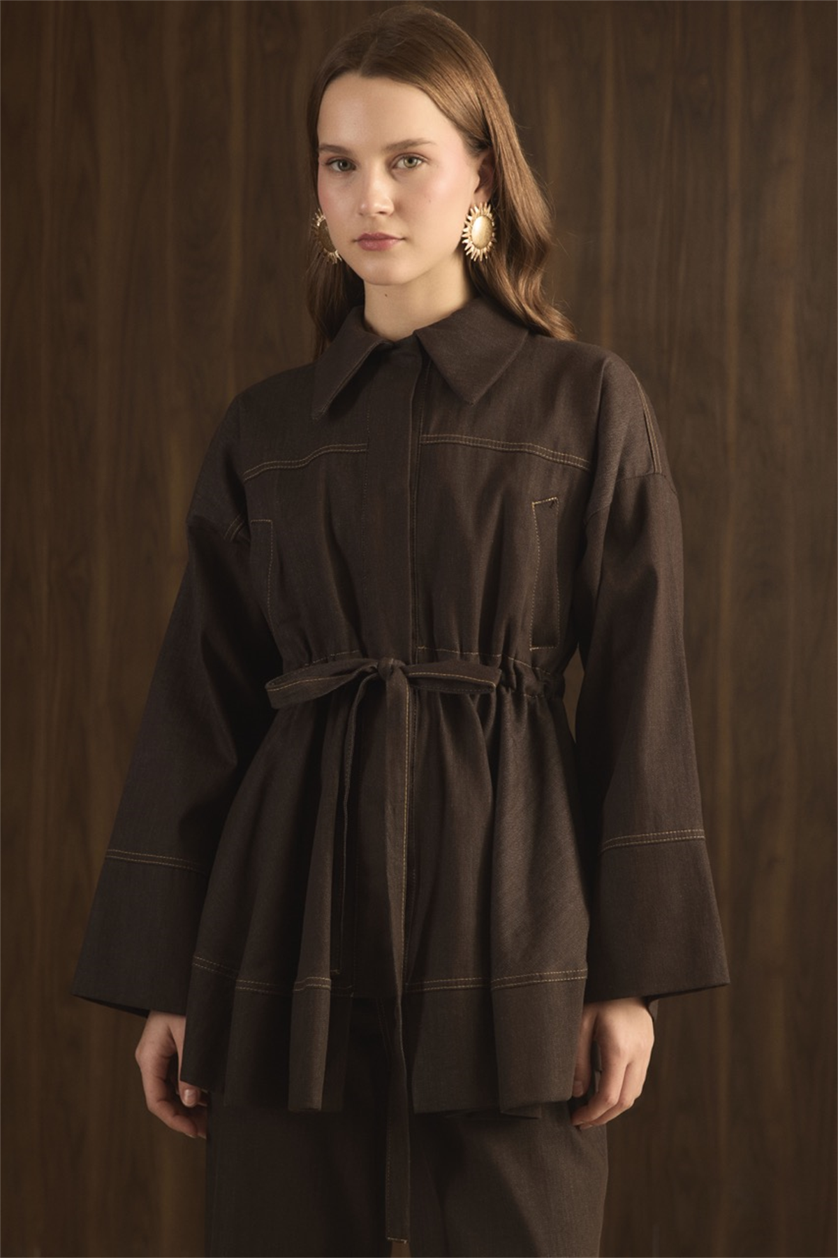 Gemma Bel Tünelli Kot Takım - Kahve