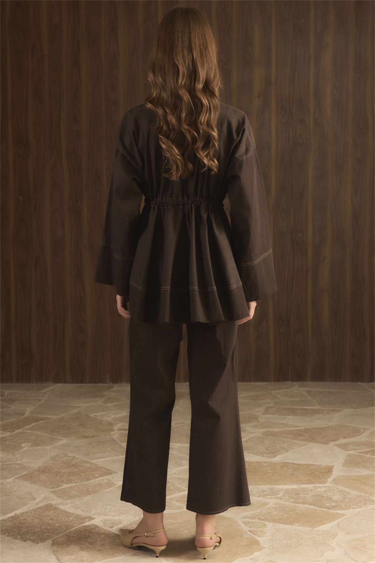 Gemma Bel Tünelli Kot Takım - Kahve