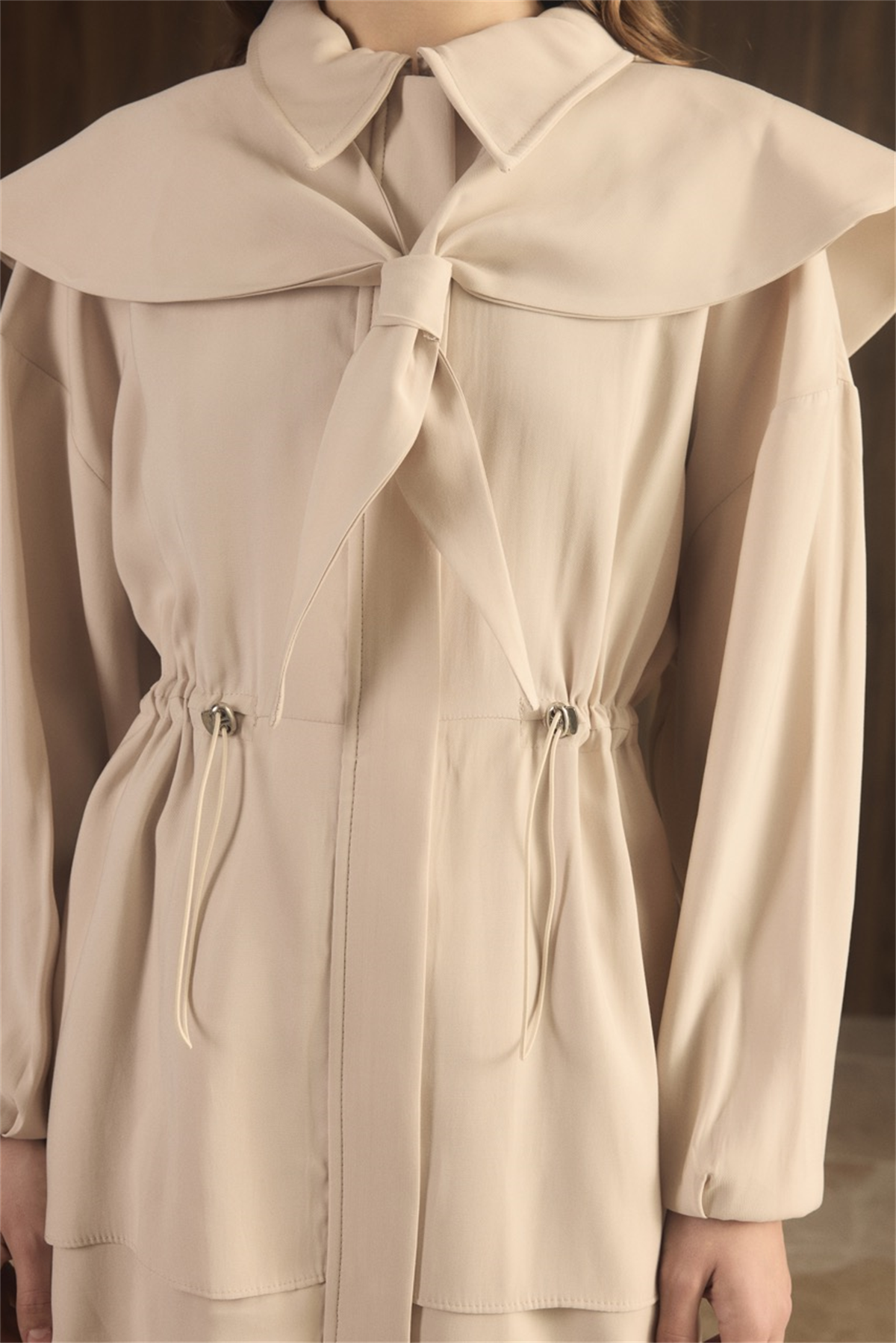 Geniş Yakalı Bel Tünelli Takım - Taş