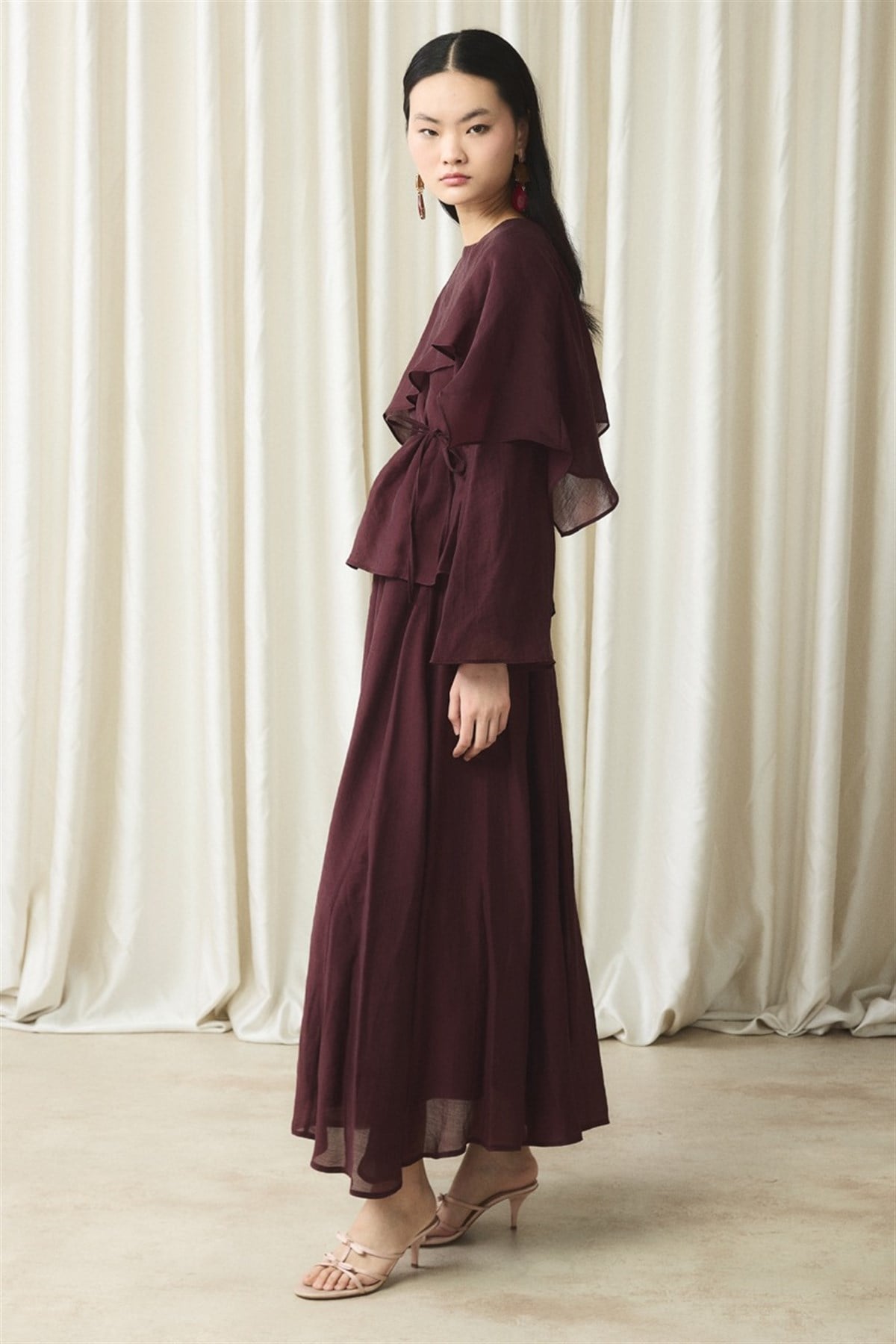 İbiza Allerli Etek Takım - Bordo