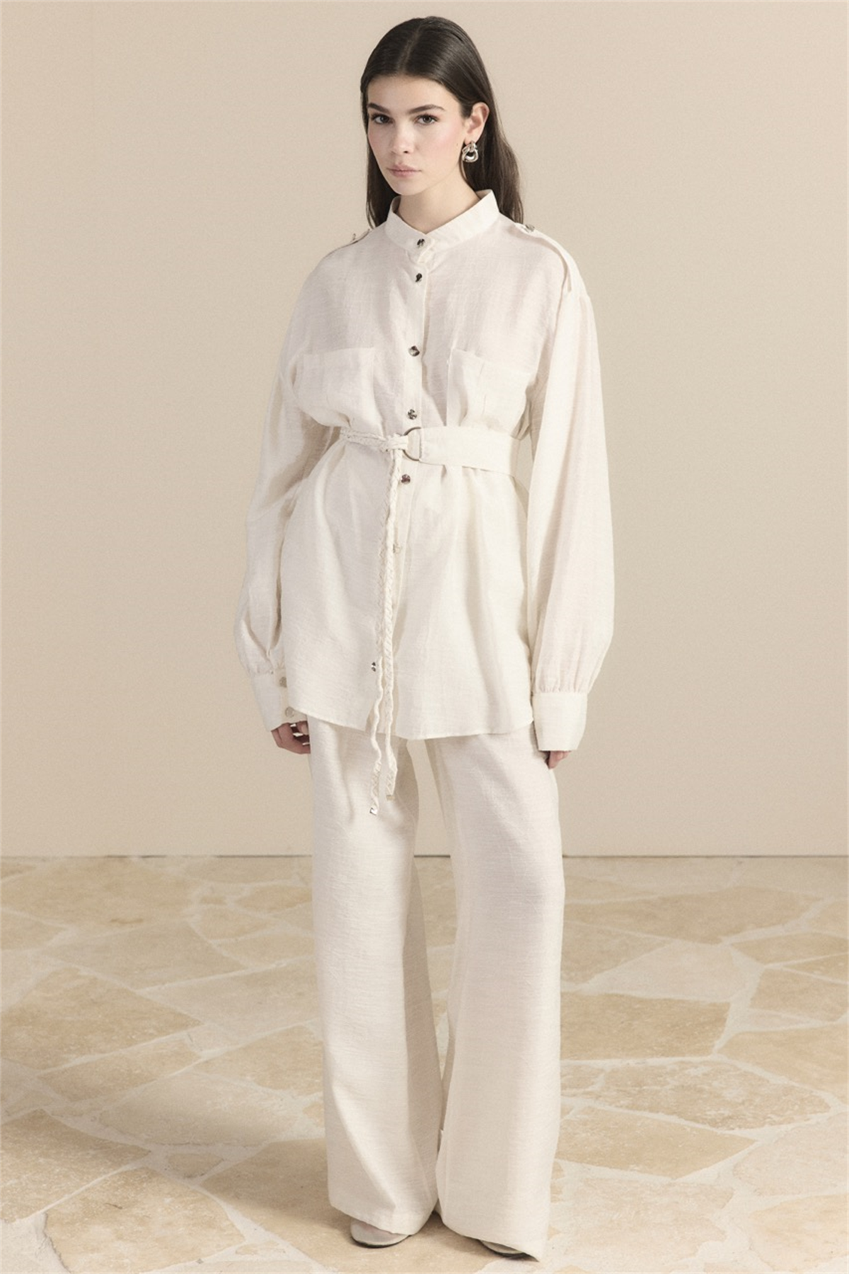 Jakar Monotoc Çift Cepli Pantolon Takım - Taş