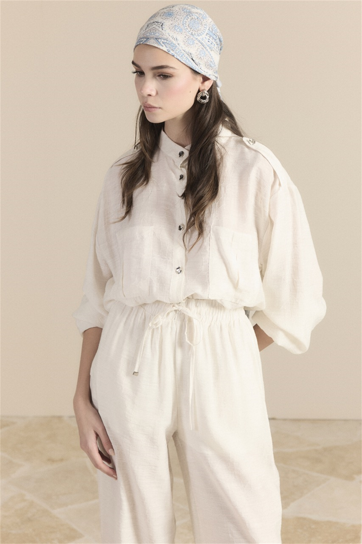 Jakar Monotoc Çift Cepli Pantolon Takım - Taş