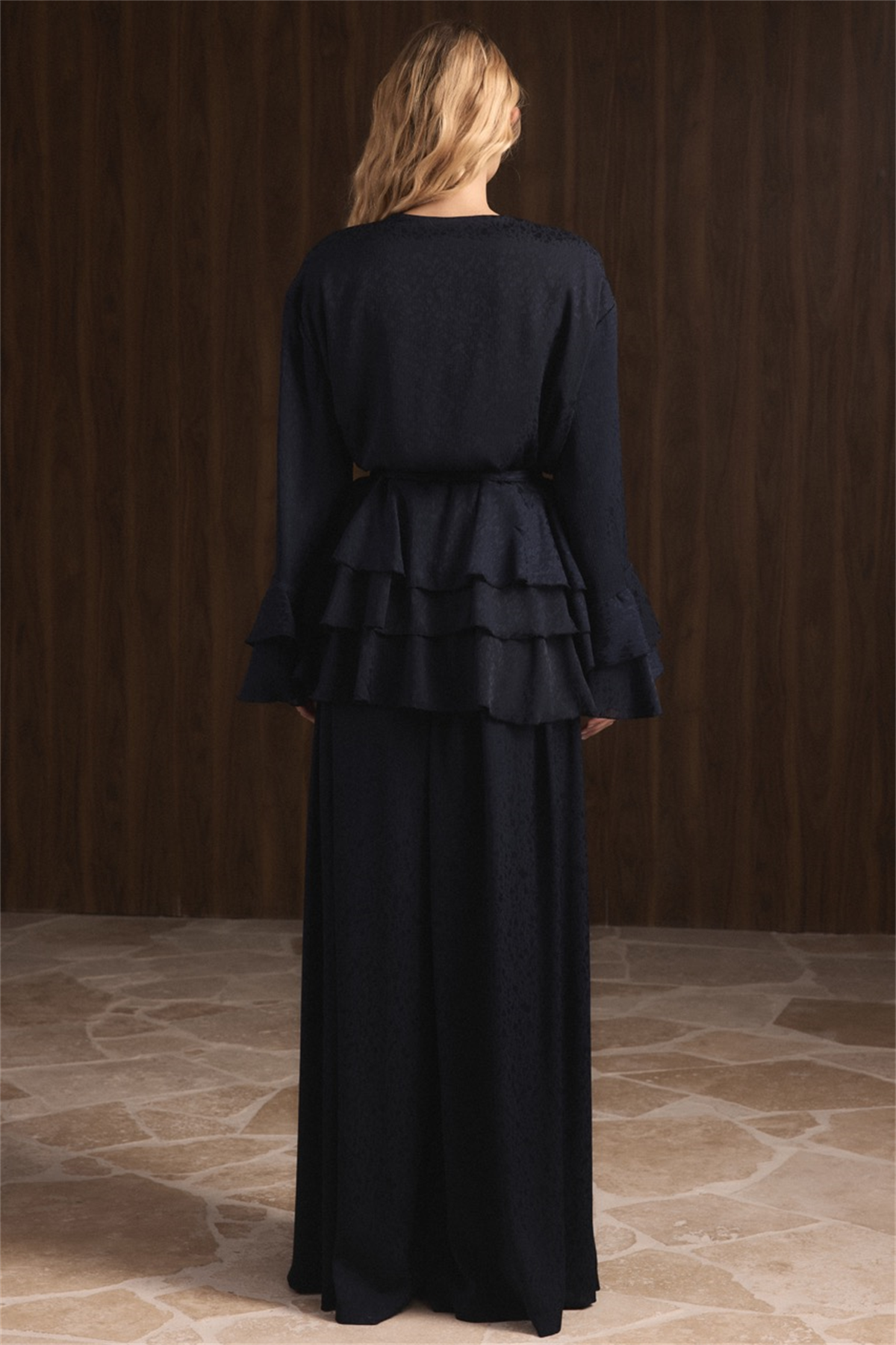 Kat Kat Yoryo Şifon Pantolonlu Takım - Lacivert