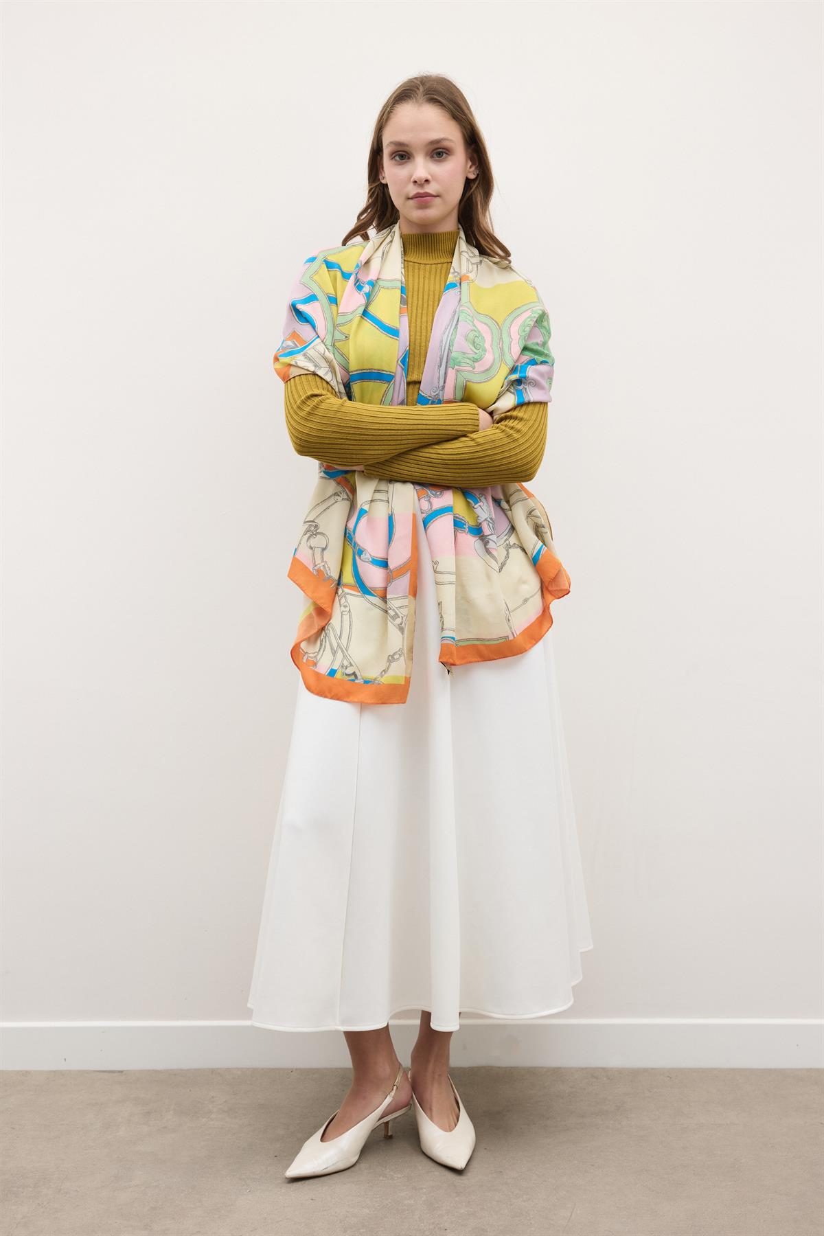 Kloş Scuba Etek - Beyaz