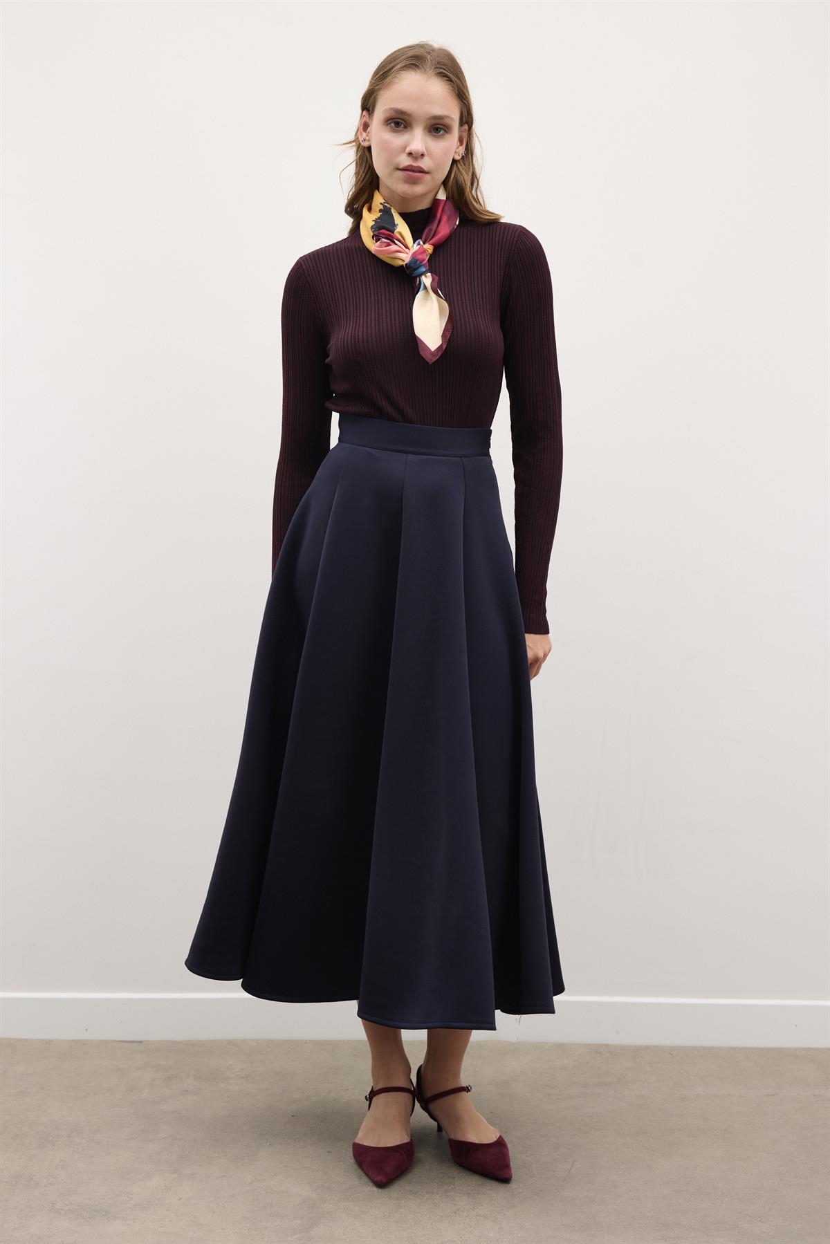 Kloş Scuba Etek - Lacivert