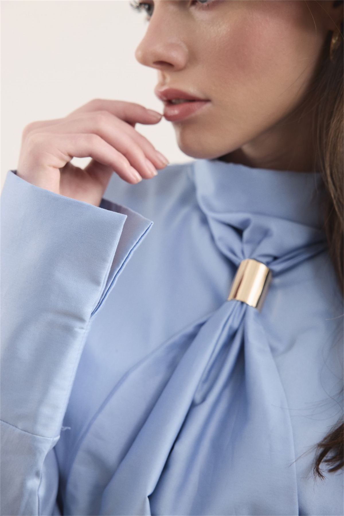 Kravat Detay Dacron Gömlek - bebe mavisi