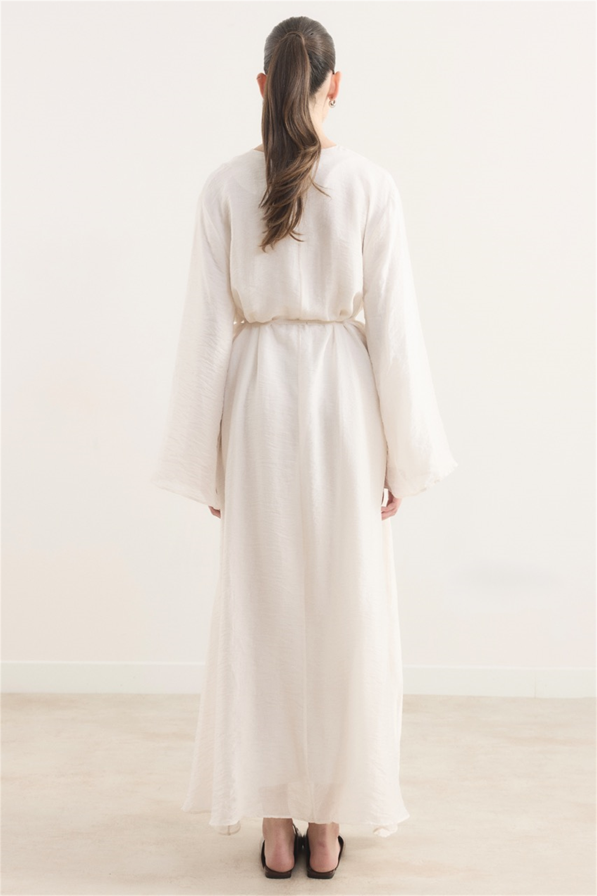 Lucy Bağcık Yaka Detaylı Elbise - Beyaz