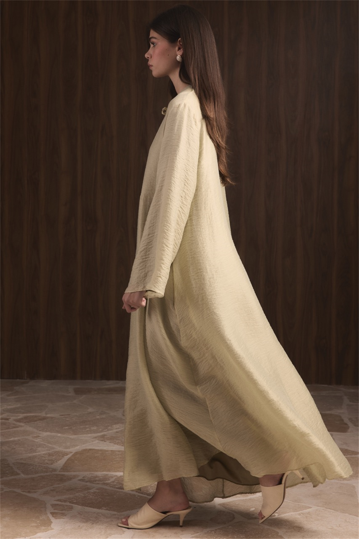 Lucy Bağcık Yaka Detaylı Elbise - Çağla