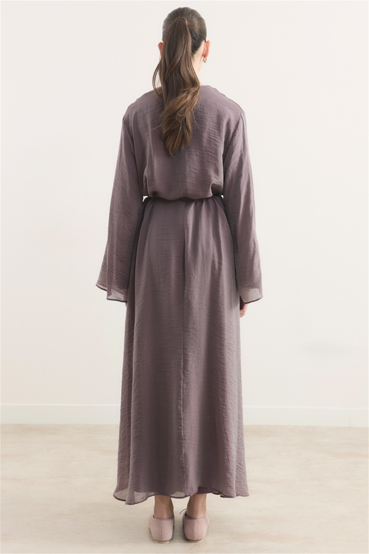 Lucy Bağcık Yaka Detaylı Elbise - Mürdüm