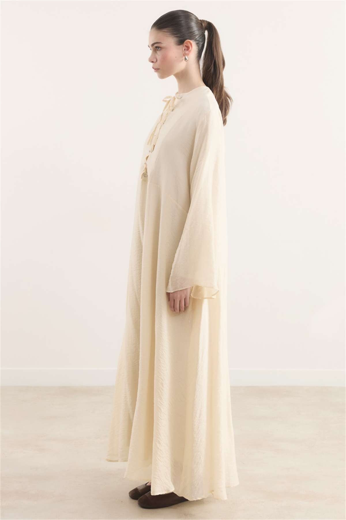 Lucy Bağcık Yaka Detaylı Elbise - Sarı