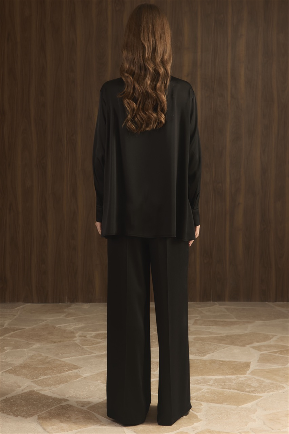 Madella Bağlamalı Broşlu Takım - Siyah