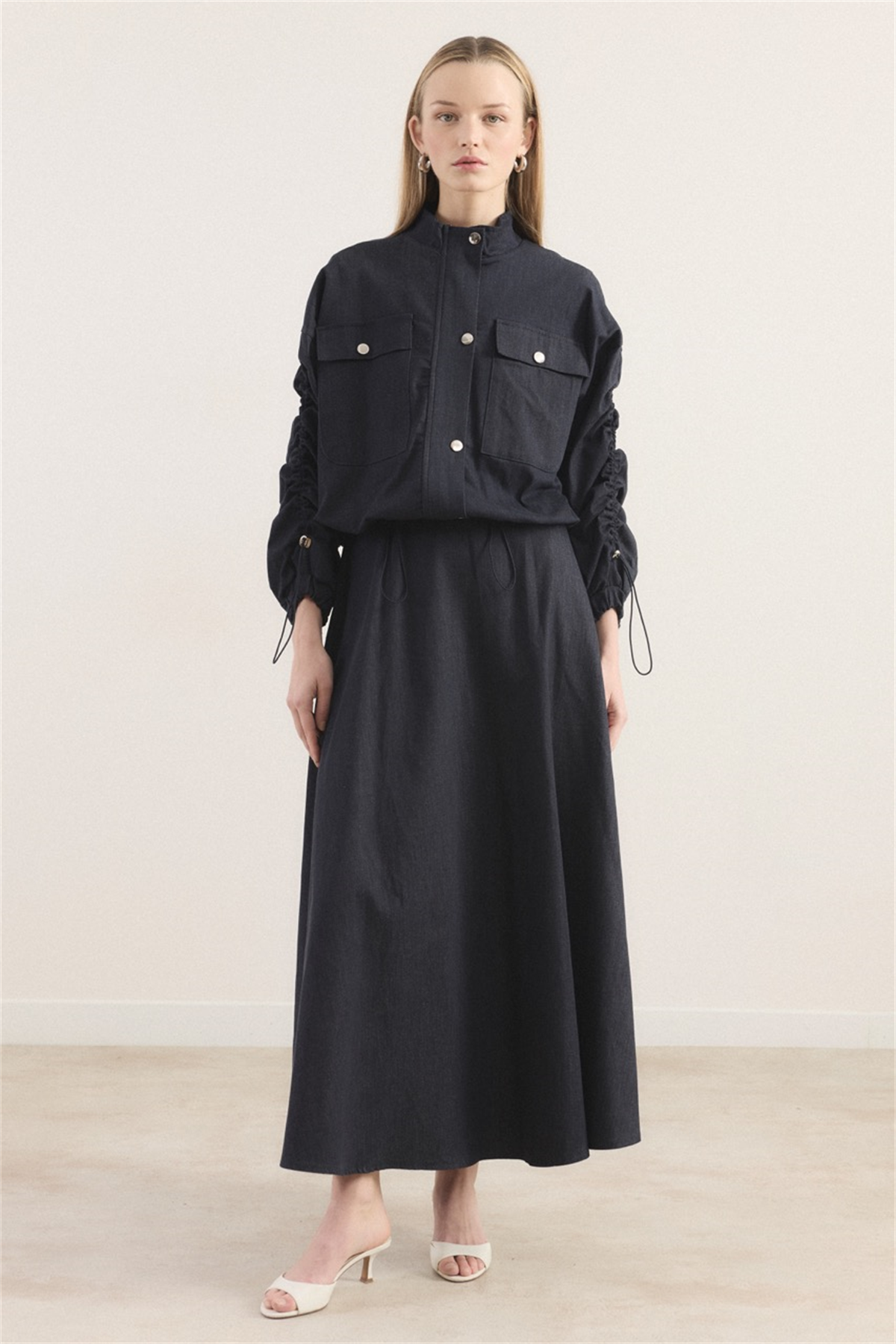 Megy Çift Cep Kapak Kol Tünelli Takım - Lacivert