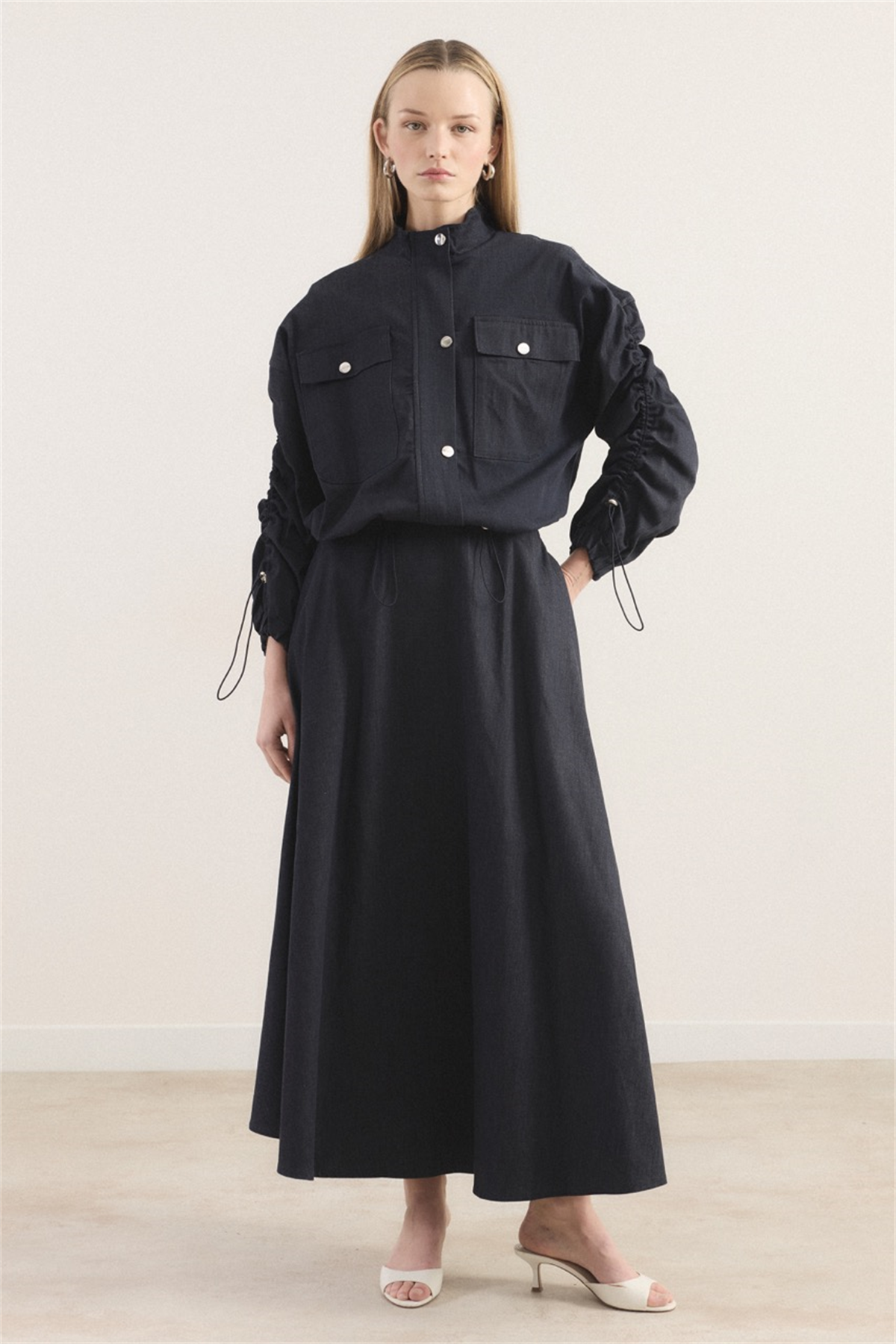 Megy Çift Cep Kapak Kol Tünelli Takım - Lacivert