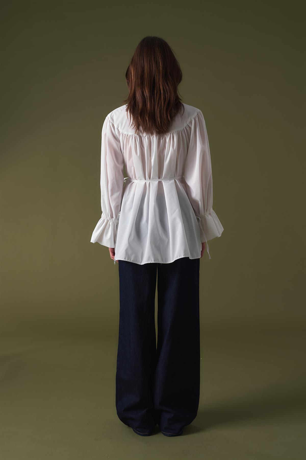 Meva Kol Tünelli Gömlek - Ekru