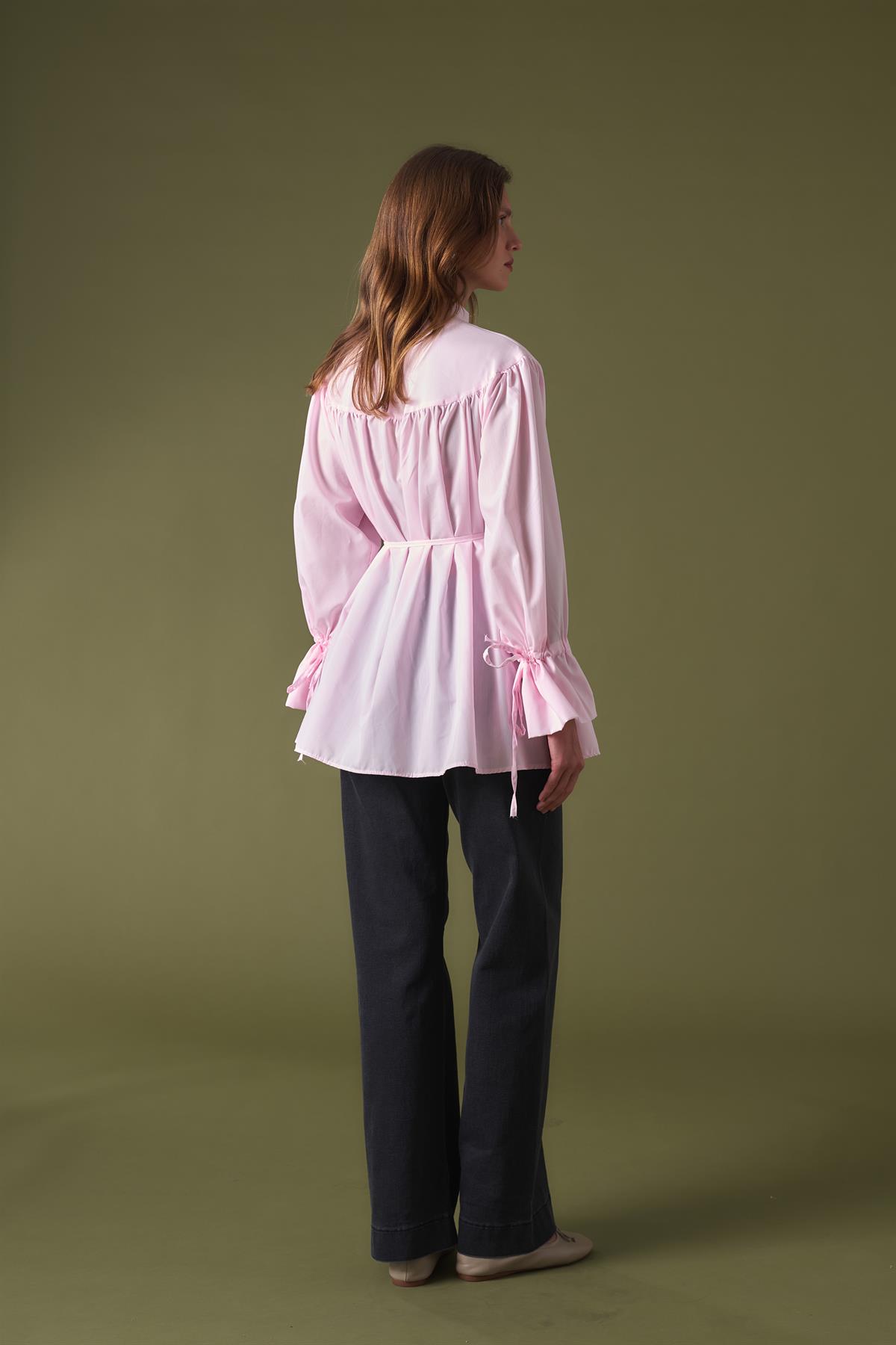 Meva Kol Tünelli Gömlek - Pembe