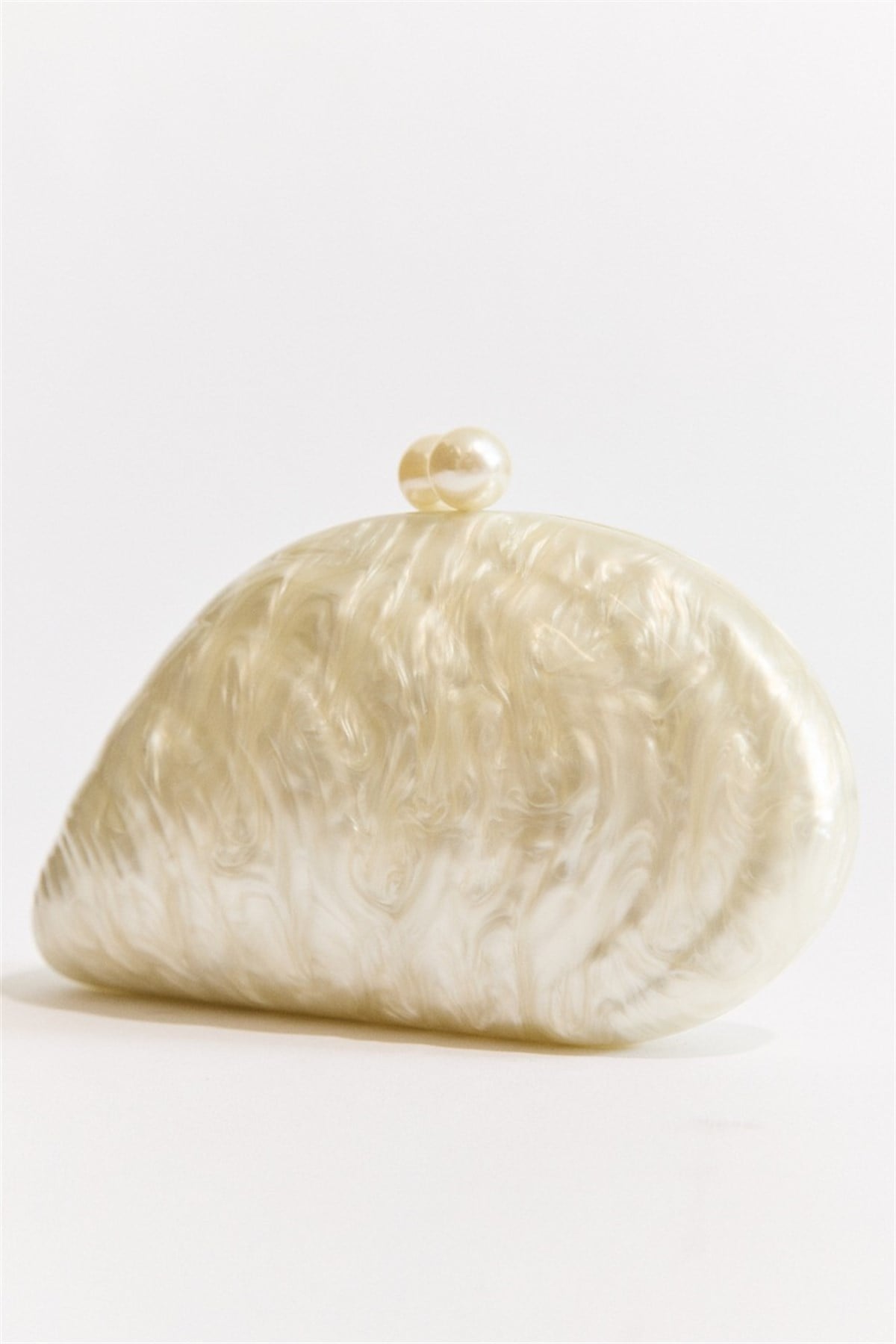Midye Desenli Sedef Clutch Çanta - Sedef