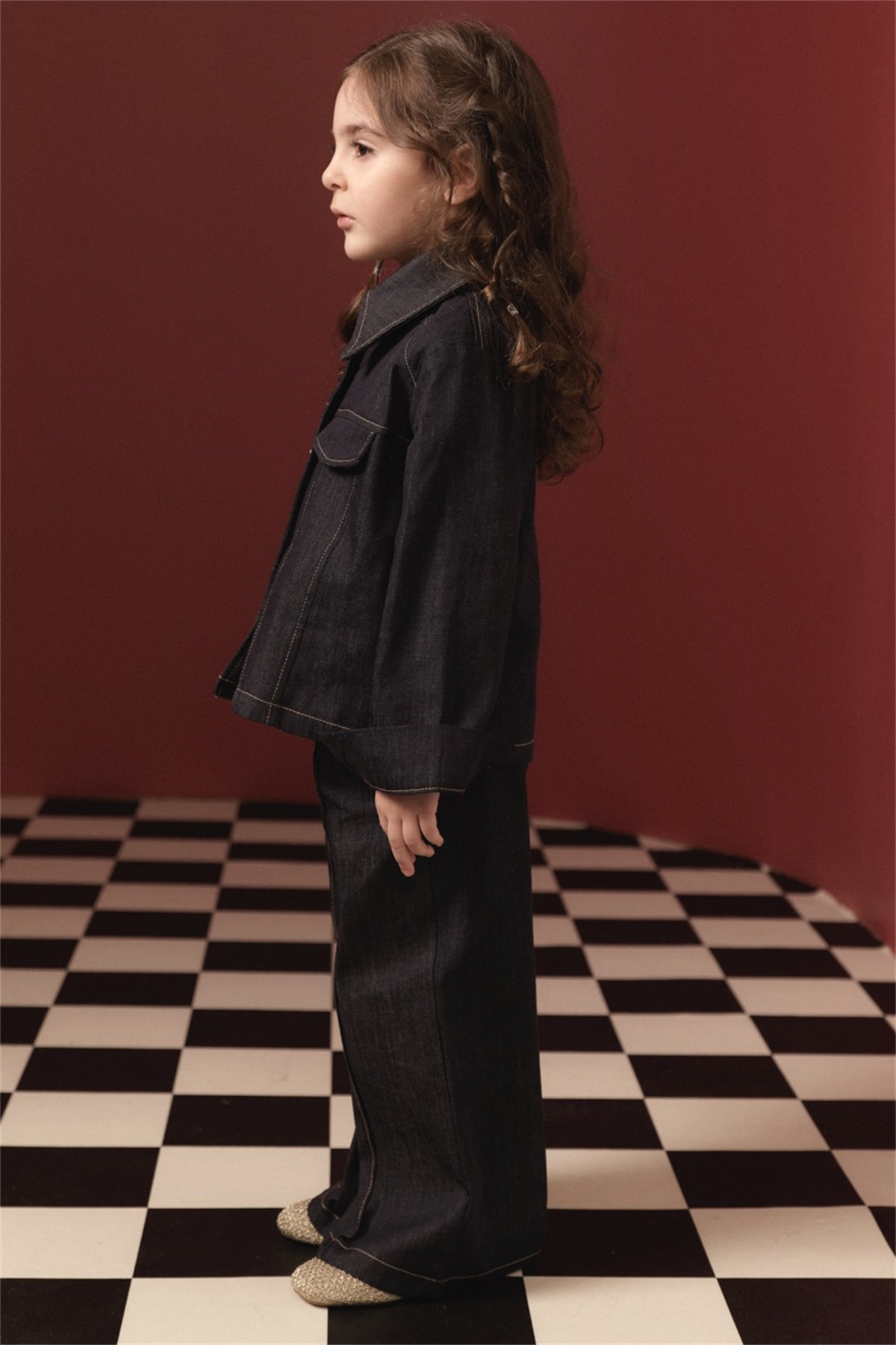 Ön Cep Detaylı Pamuklu Kot Takım - Lacivert