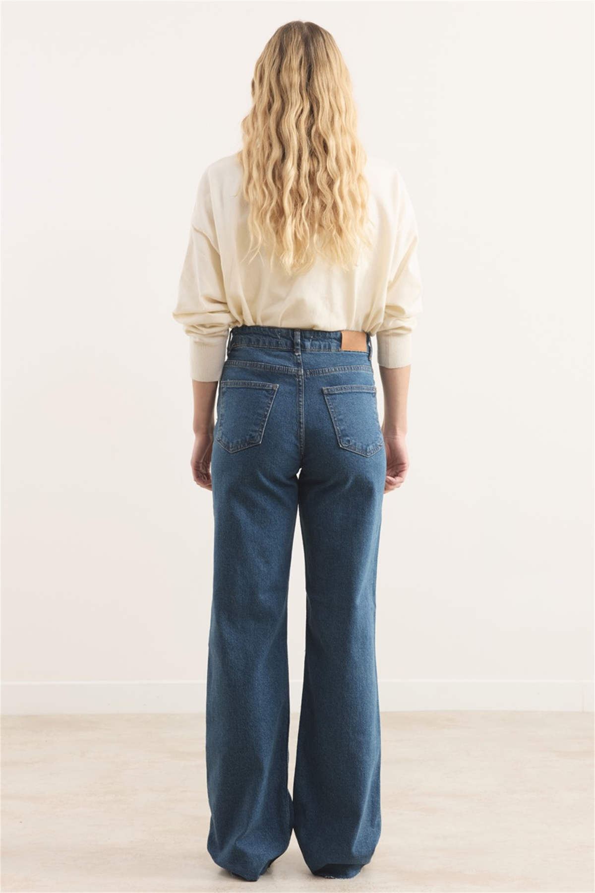 Yüksek Bel Straight Kot Pantolon - Lacivert