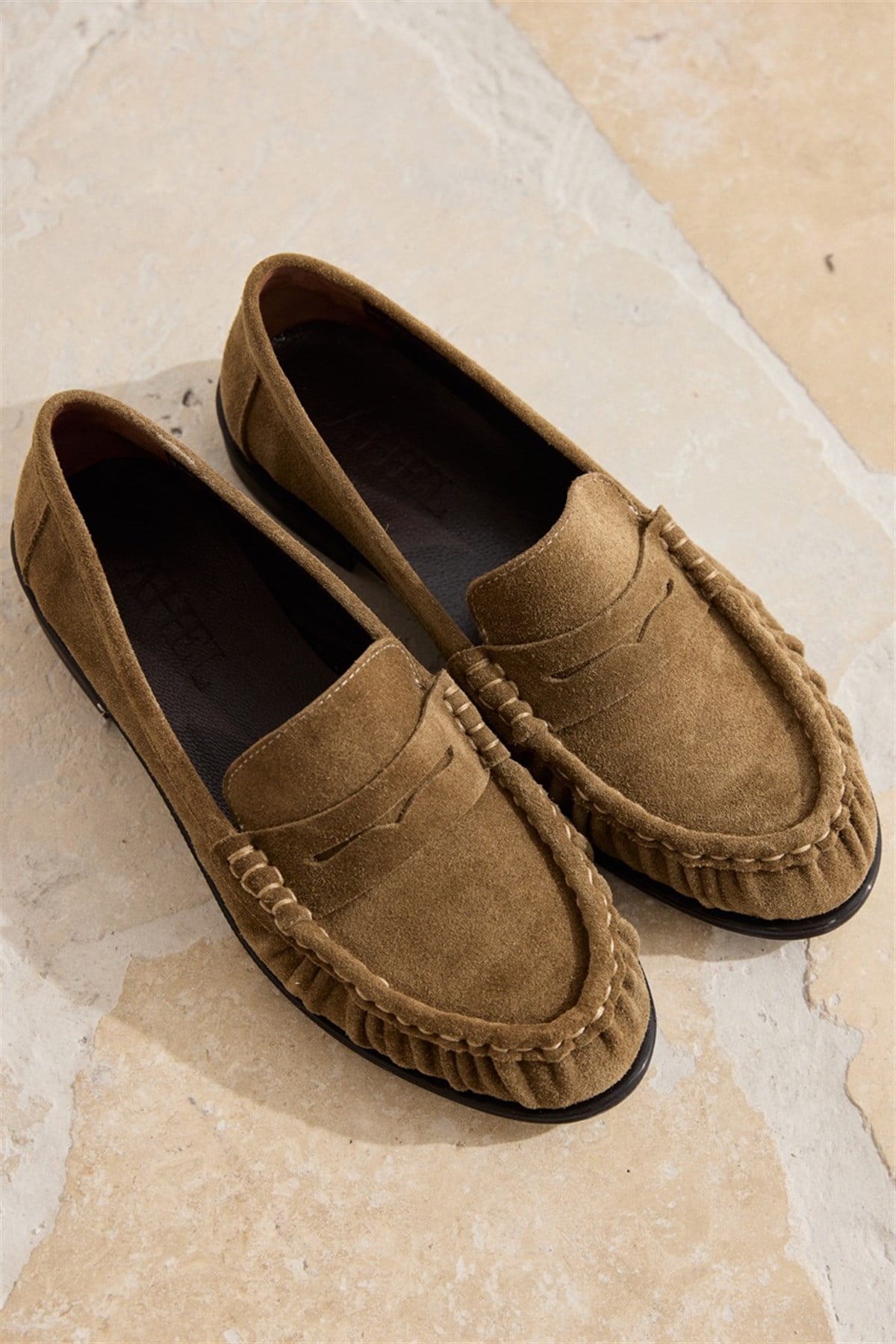 Palermo Casual Hakiki Süet Makosen - Bej