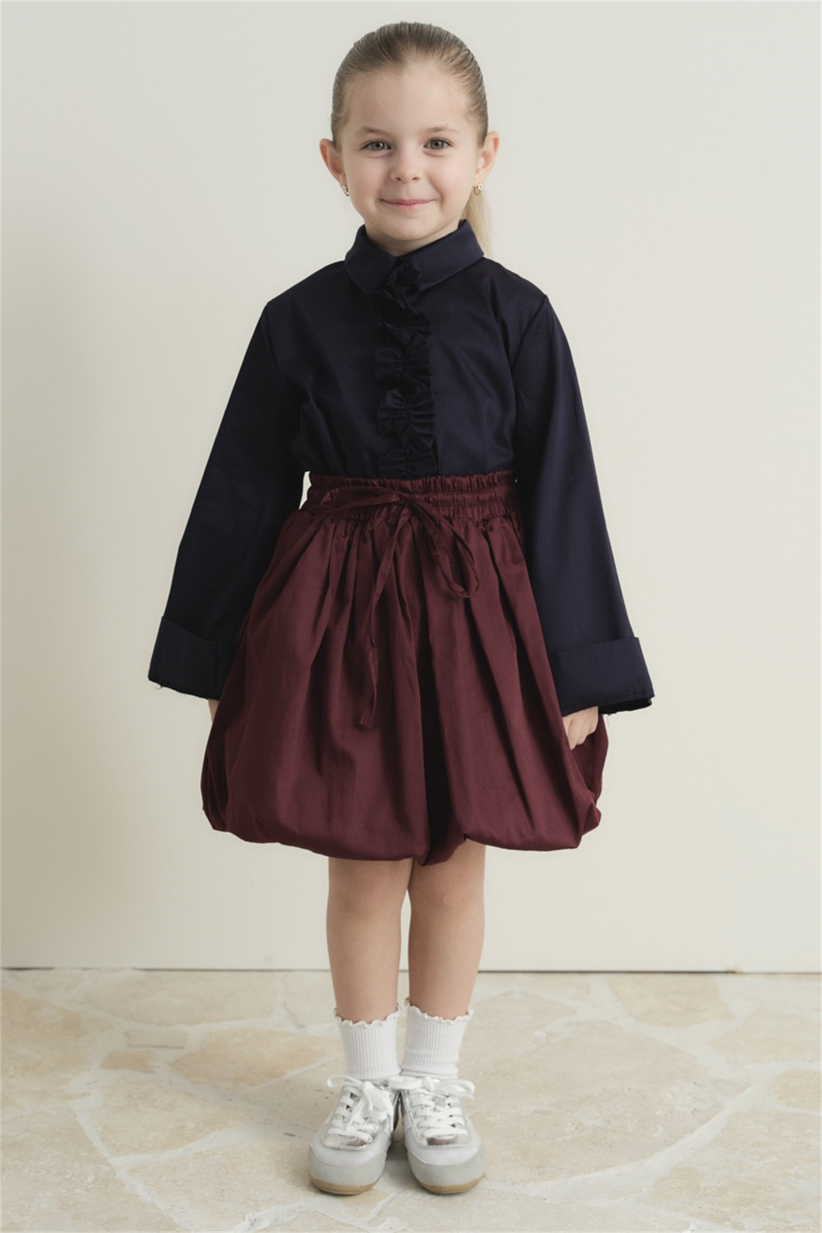 Pamuk Compackt Saten Balon Etek - Bordo