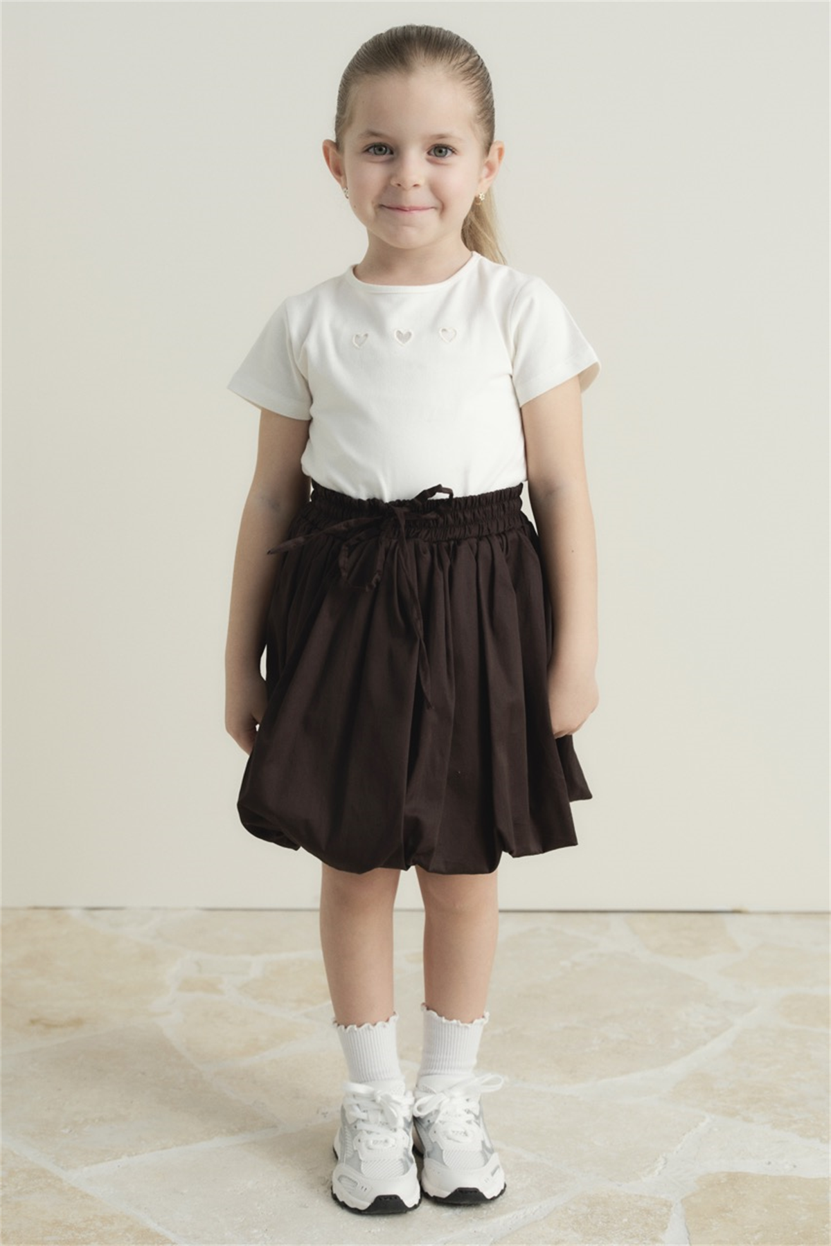 Pamuk Compackt Saten Balon Etek - Kahve