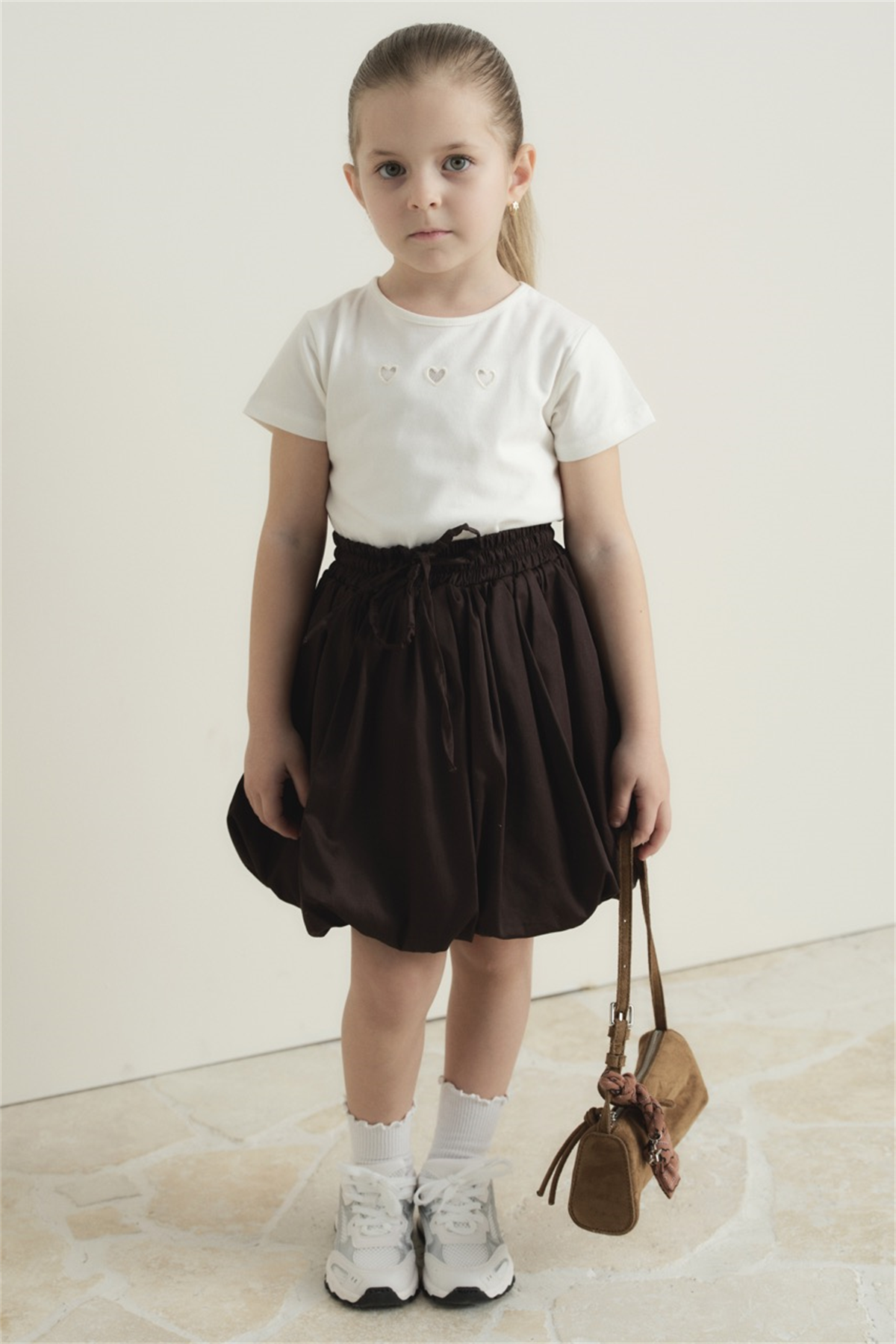 Pamuk Compackt Saten Balon Etek - Kahve