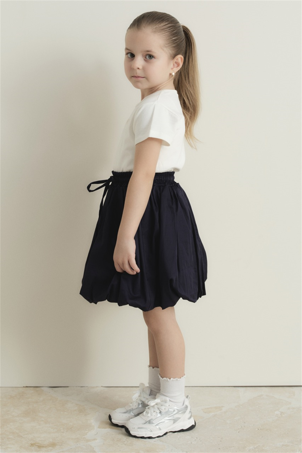 Pamuk Compackt Saten Balon Etek - Lacivert