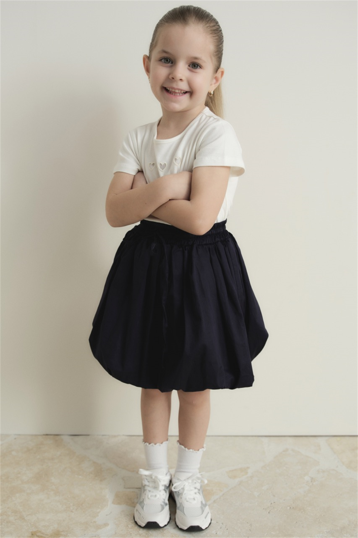 Pamuk Compackt Saten Balon Etek - Lacivert