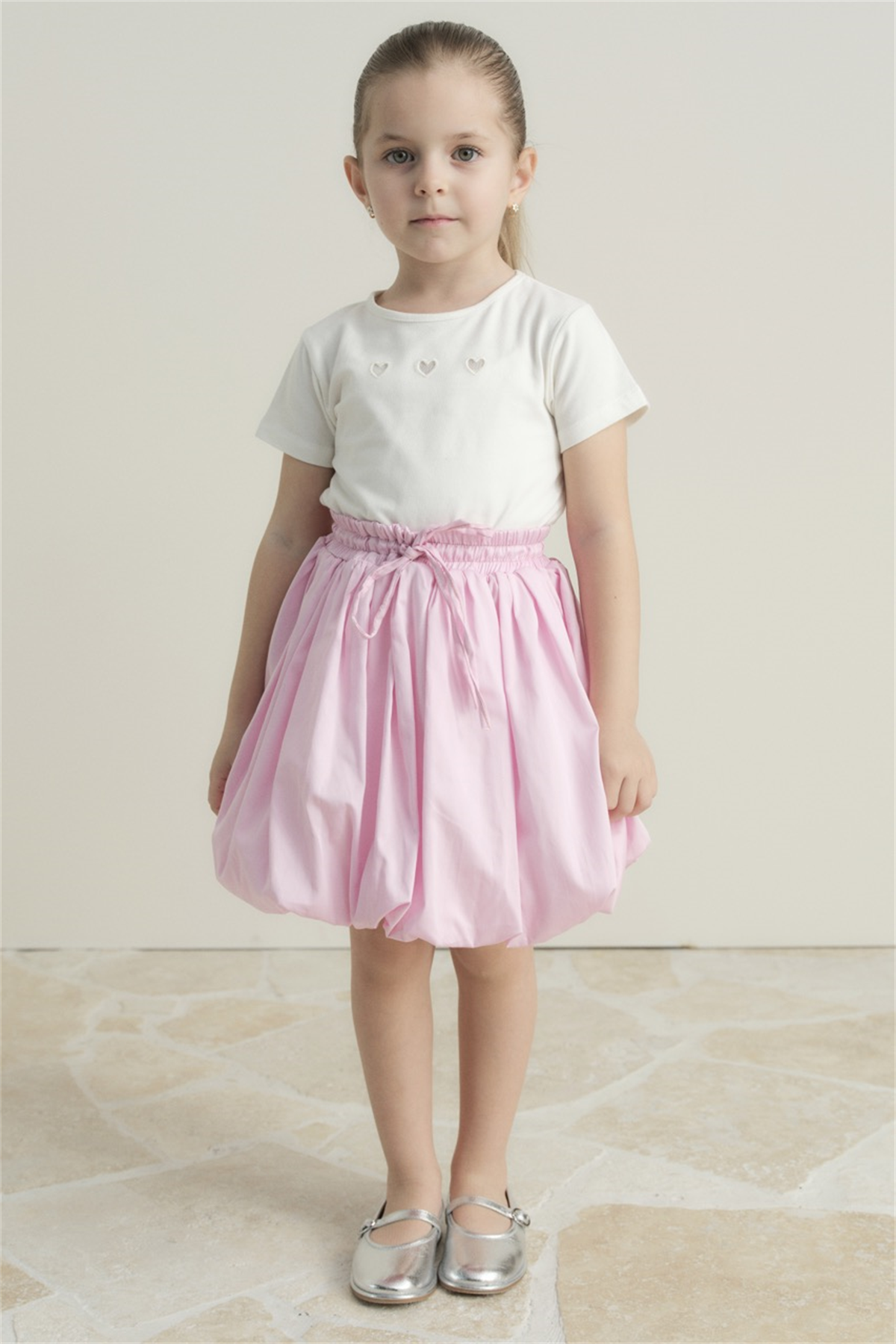 Pamuk Compackt Saten Balon Etek - Pembe