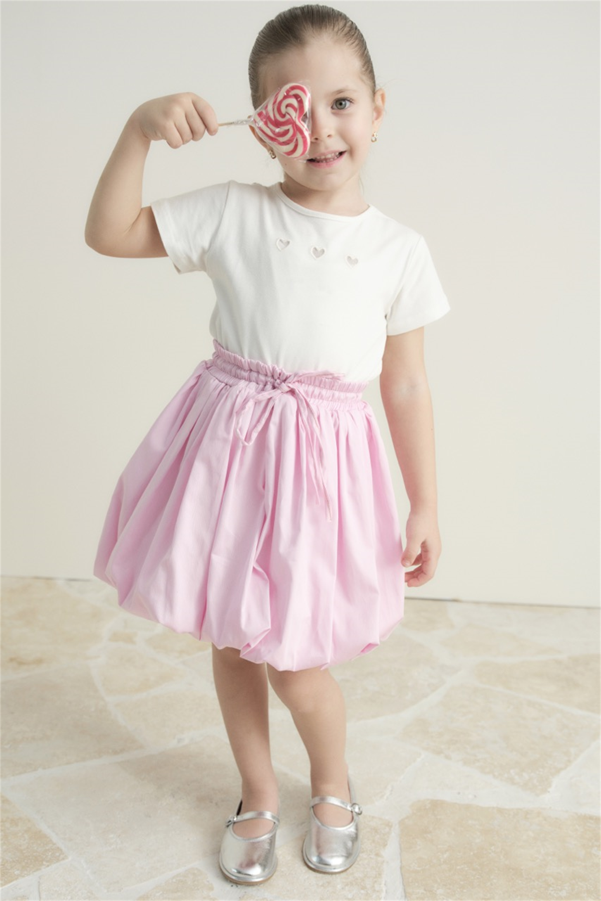 Pamuk Compackt Saten Balon Etek - Pembe